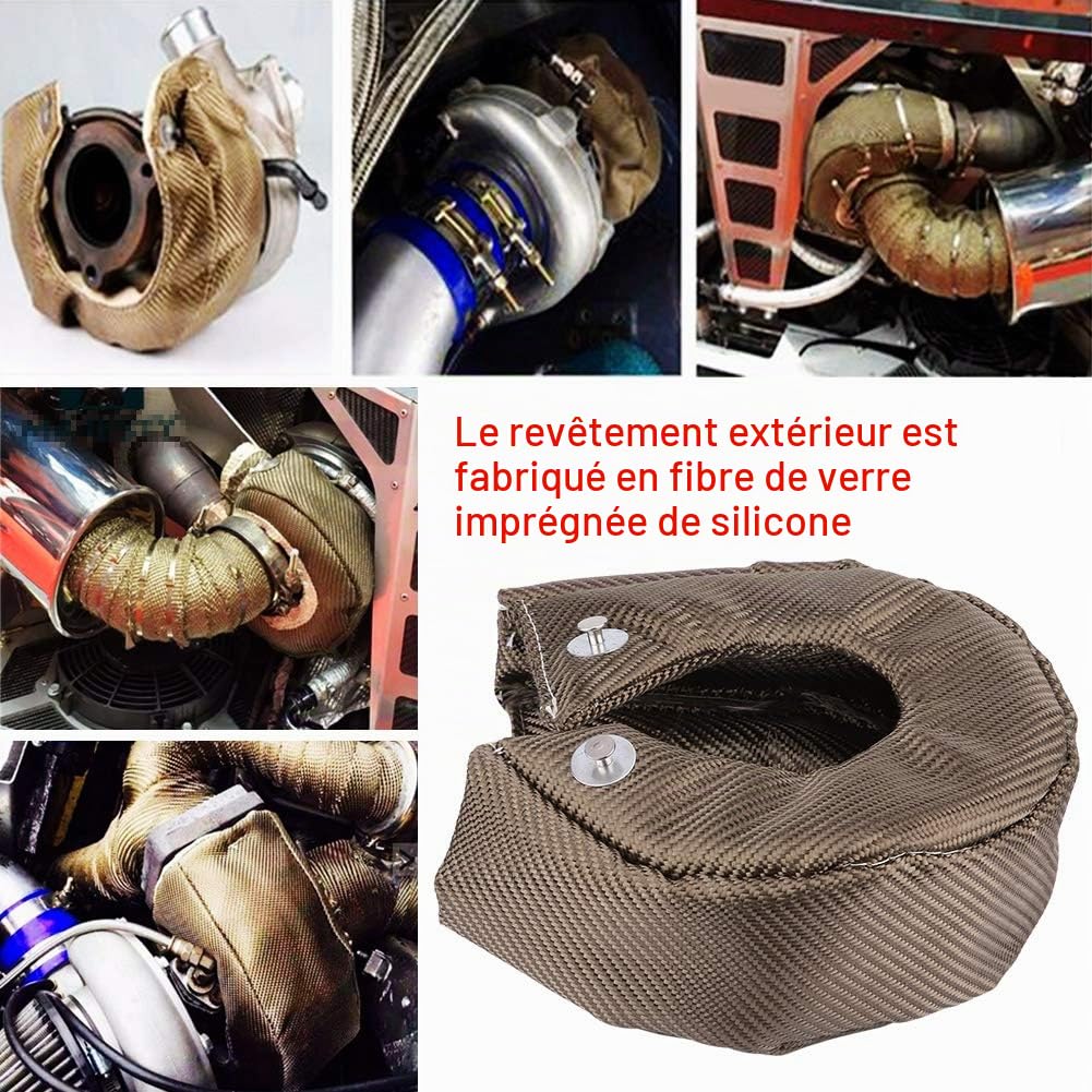 Couverture Turbo T3 / T4, Couverture de Bouclier Thermique de Turbocompresseur Turbo, Couverture de Chargeur Turbo pour Réduire la Chaleur Radiante