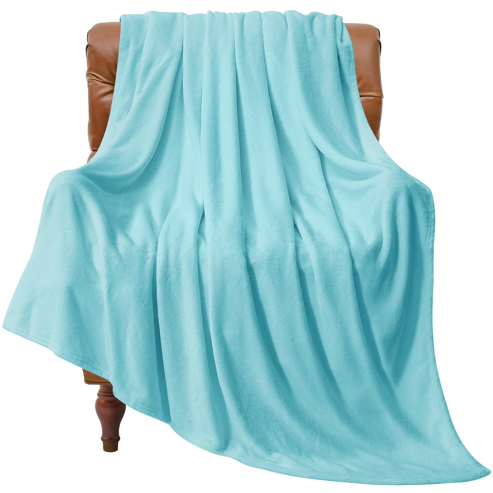 BEDELITE Fleece Blanket Twin Size Light Blue Throw Blankets for Couch &amp; Bed, Luxury Plush Cozy Fuzzy Blanket 60x80 inches, Super Soft Warm Lightweight Throw Blanket for Travel Camping