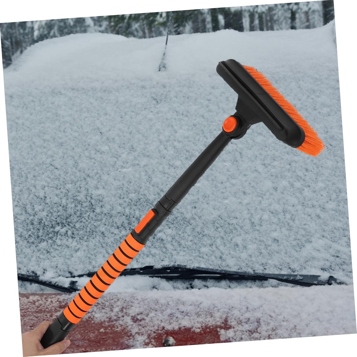 Winter Car Ice Scraper Brush SUV Truck Windshield Removal Tool Extendable Handle Rotating Brush Soft Head