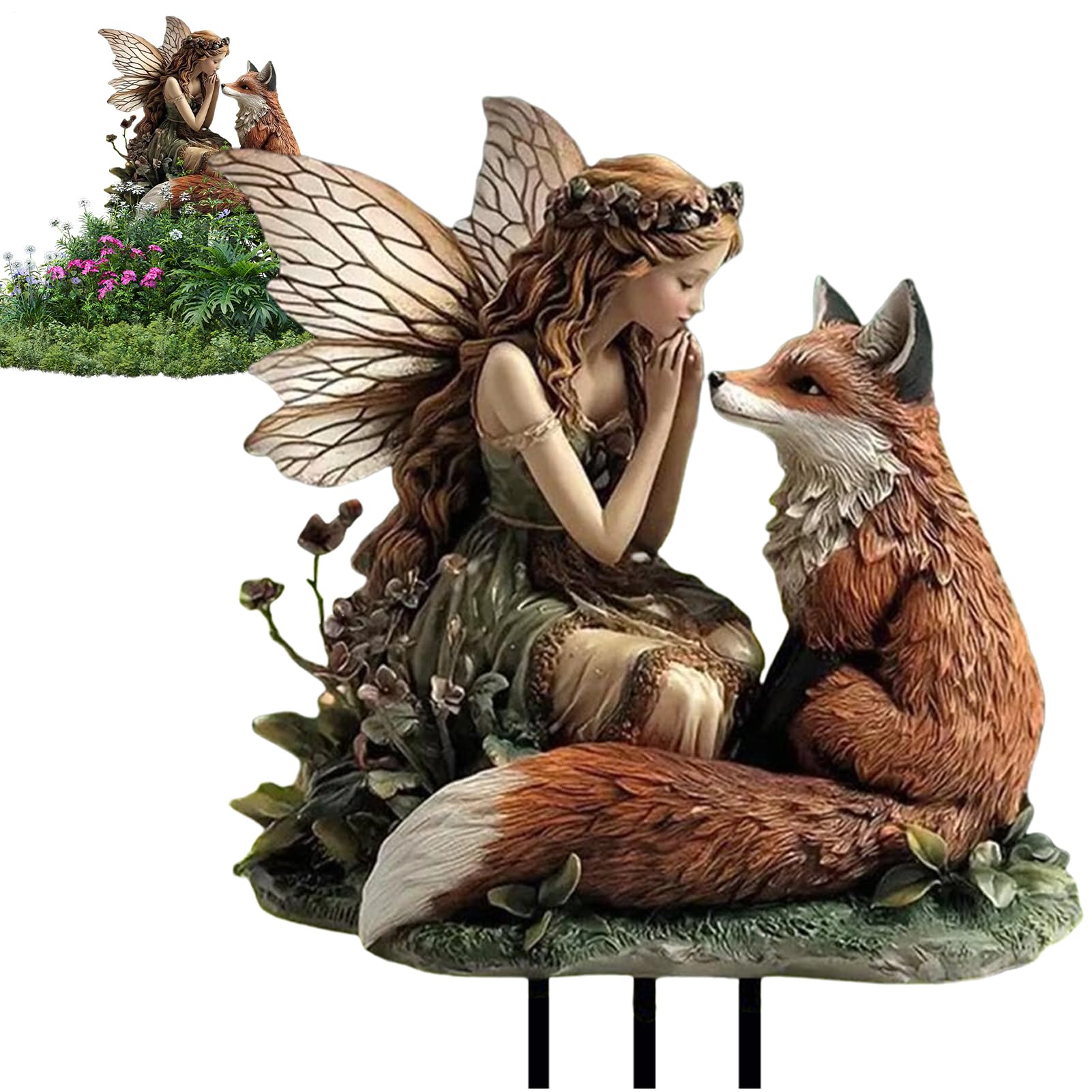 Acrylic Garden Stakes, Tree Man Fairy Earth Goddess Garden Statue Stakes, 2D Flower Pot Ground Insert Ornaments, Potted Plant Decoration Scene Embellishment — image 1