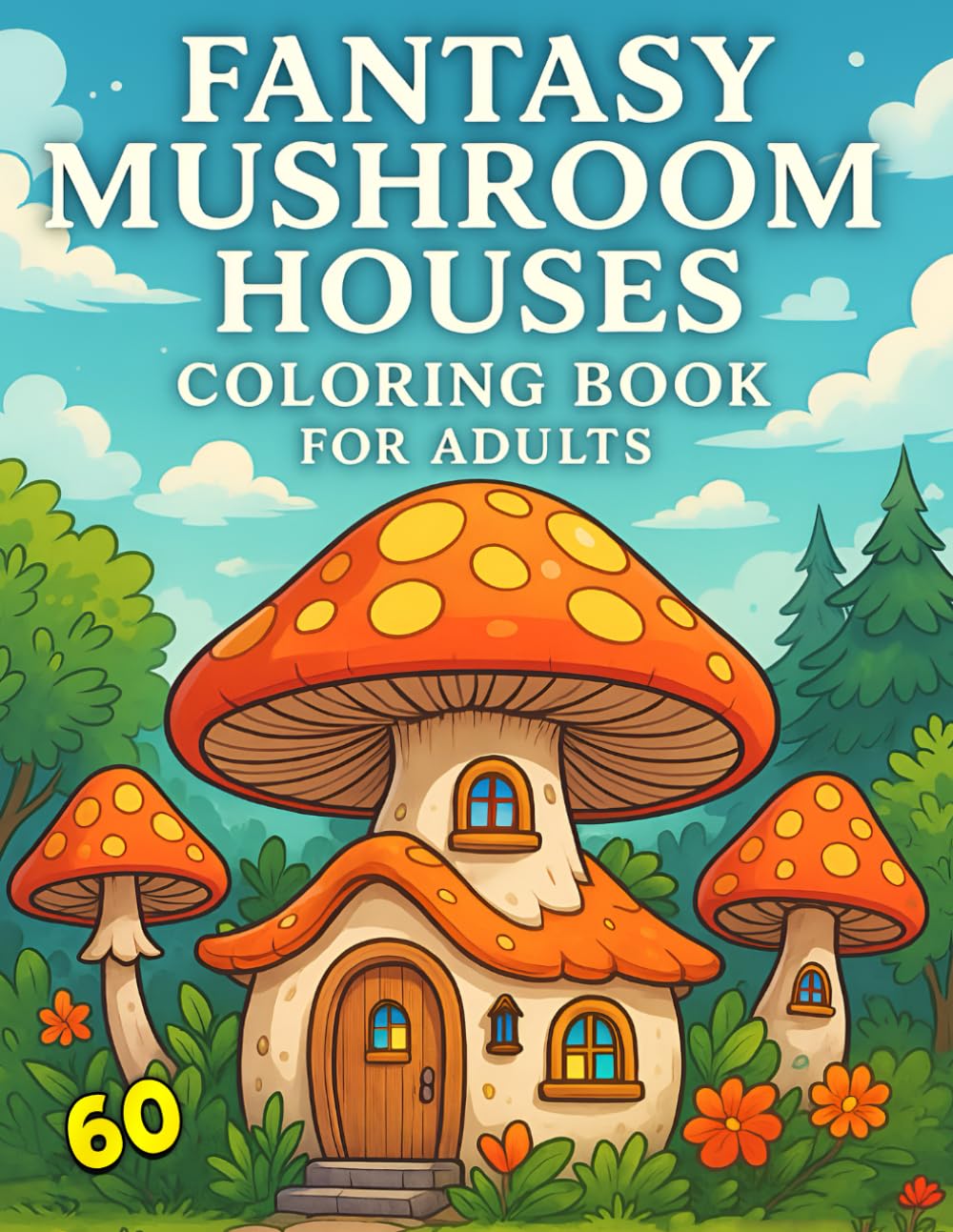 Fantasy Mushroom Houses Coloring Book for Adults: 60 Whimsical Pages Featuring Enchanted Forest Homes, Fairy Dwellings & Magical Cottages for Creative Relaxation