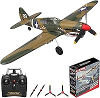 Vista 1 de Avión RC LEAMBE de 4 canales con control remoto - Avión RC P-40 Warhawk listo para volar para principiantes adultos con sistema de estabilización