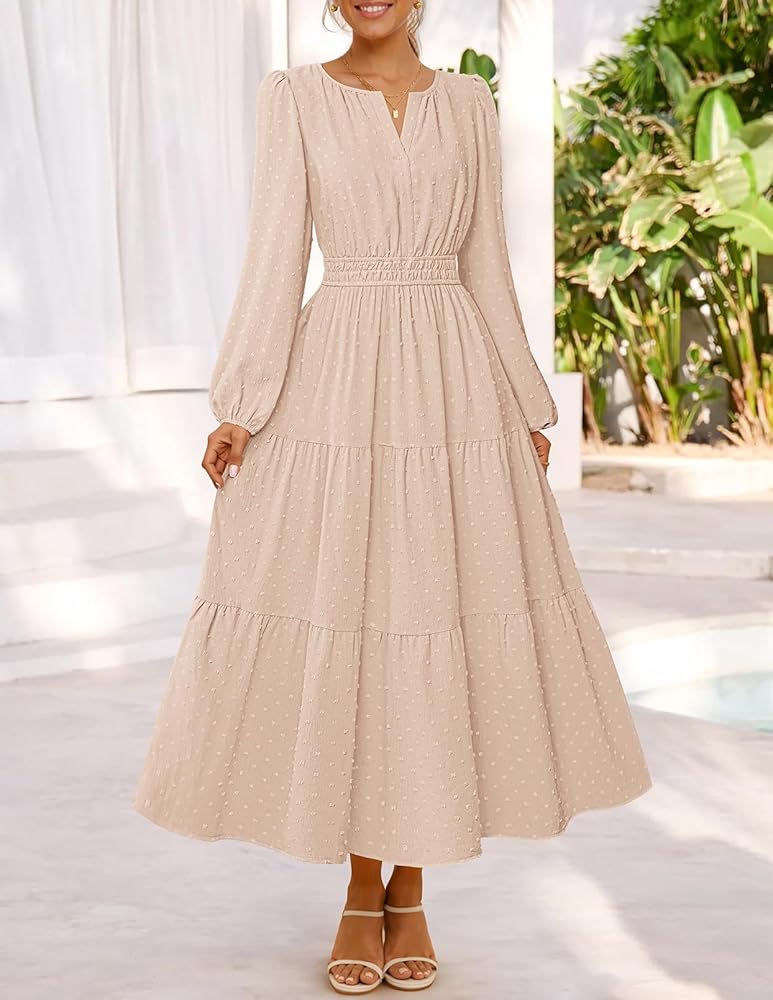 chinese dress ladies Amazon.com: MEROKEETY Women's Fall Long Sleeve Maxi Dress 2026 Boho Ruffle  Tiered Swiss Dots Wedding Guest Cocktail Long Dresses, Apricot, Small :  Clothing, Shoes & Jewelry