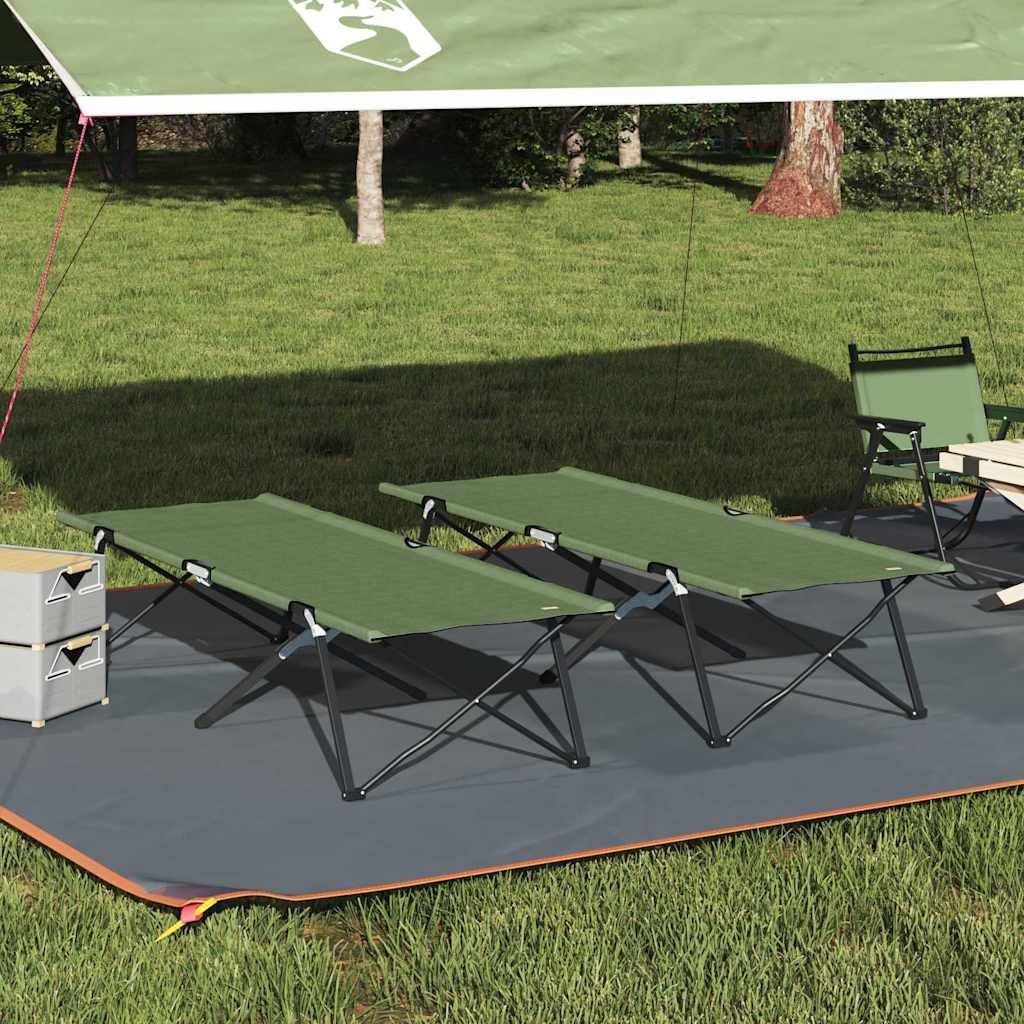 Generisch Klapp Schlafbett fürs Camping 2 pcs Grün 206 x 76 x 74 cm,Sportartikel,Outdoor-Aktivitäten,Camping Wandern,Camping-Möbel,Feldbetten-42003172