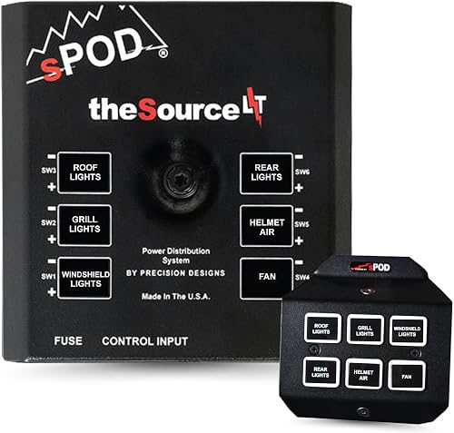 sPOD SourceLT Mini 6 Accessory Controller with Steering Wheel Mount Kit for 2022+ Polaris RZR Pro R, 2020+ Pro XP, 2025 Pro S, & 2020-24' Turbo R UTV - USA 5-Year Warranty