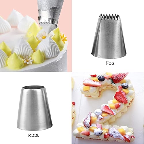 Miniatura 2 de Juego de puntas de glaseado extra grandes con punta redonda de estrella cuadrada Eclair Churro Merengue para decoración de pasteles, cupcakes,