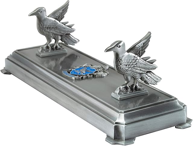 The Noble Collection Harry Potter Ravenclaw Wand Stand - 8in (20cm) Silver-Coloured Individual Wand Stand - Harry Potter Film Set Movie Props Wands - Gifts for Family, Friends & Harry Potter Fans