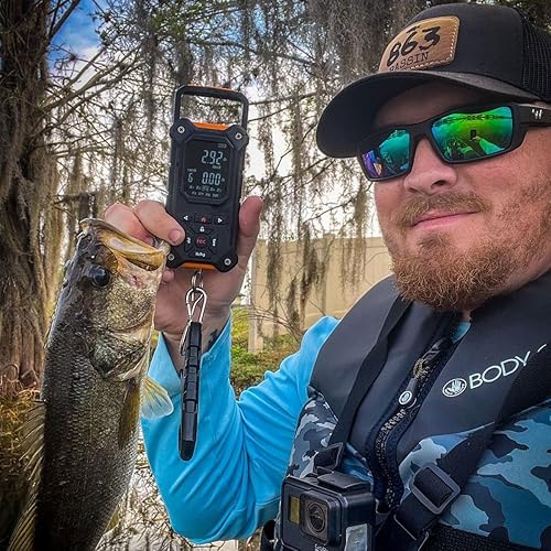 Miniatura 6 de SNAIL TRAIL Báscula de pescado con pinza para labios, báscula de torneo de 50 libras con 8 contenedores de almacenamiento, báscula digital de peso