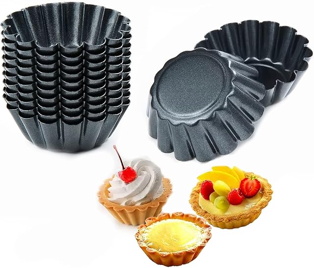Comius Sharp Foremki do muffinek, 12 sztuk, ze stali węglowej, foremki do ciasta, tortów, nieprzywierające, do muffinek, ze stali węglowej, do tartetów, wielokrotnego użytku (02)