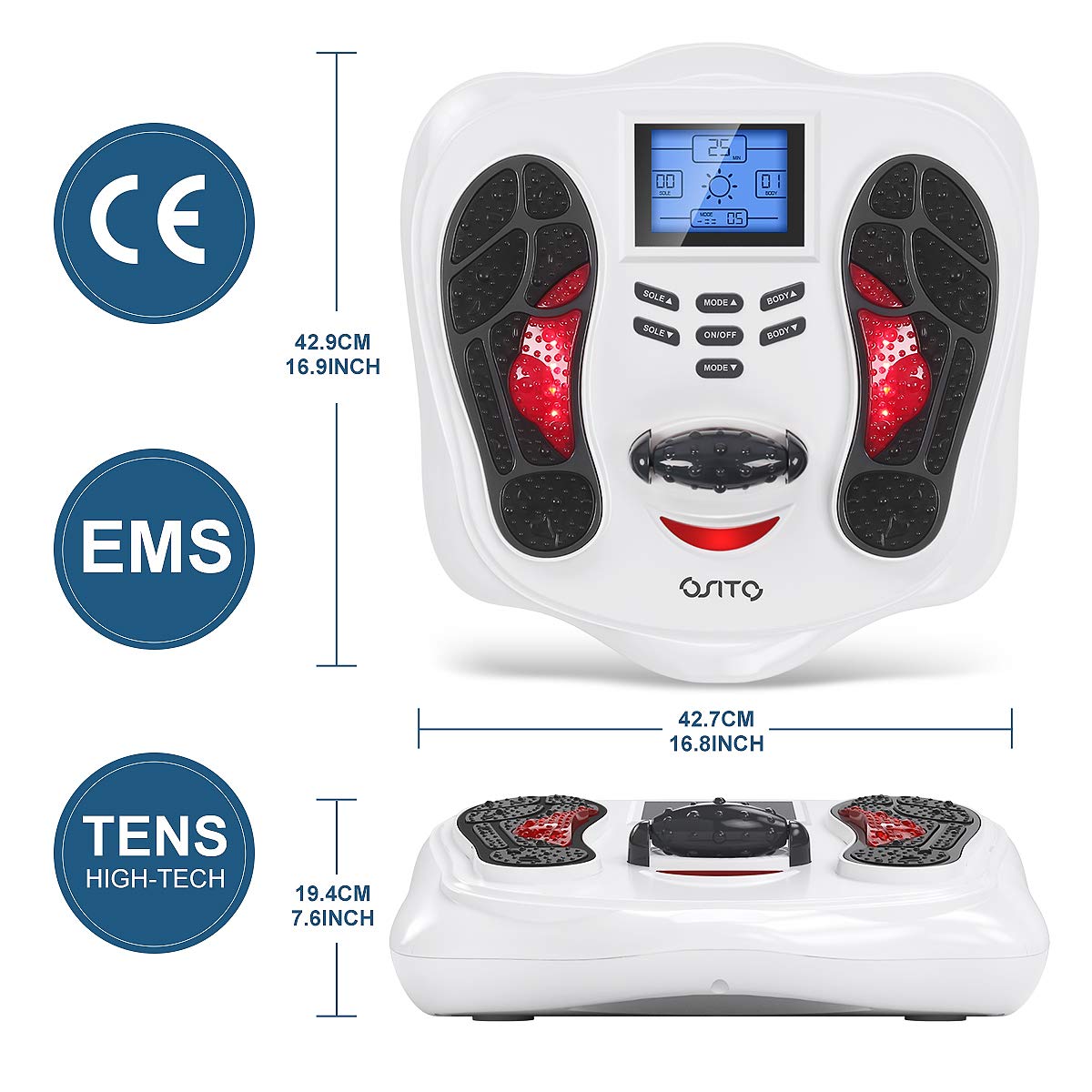 OSITO Foot Circulation Plus Medic Foot Massager Machine with TENS