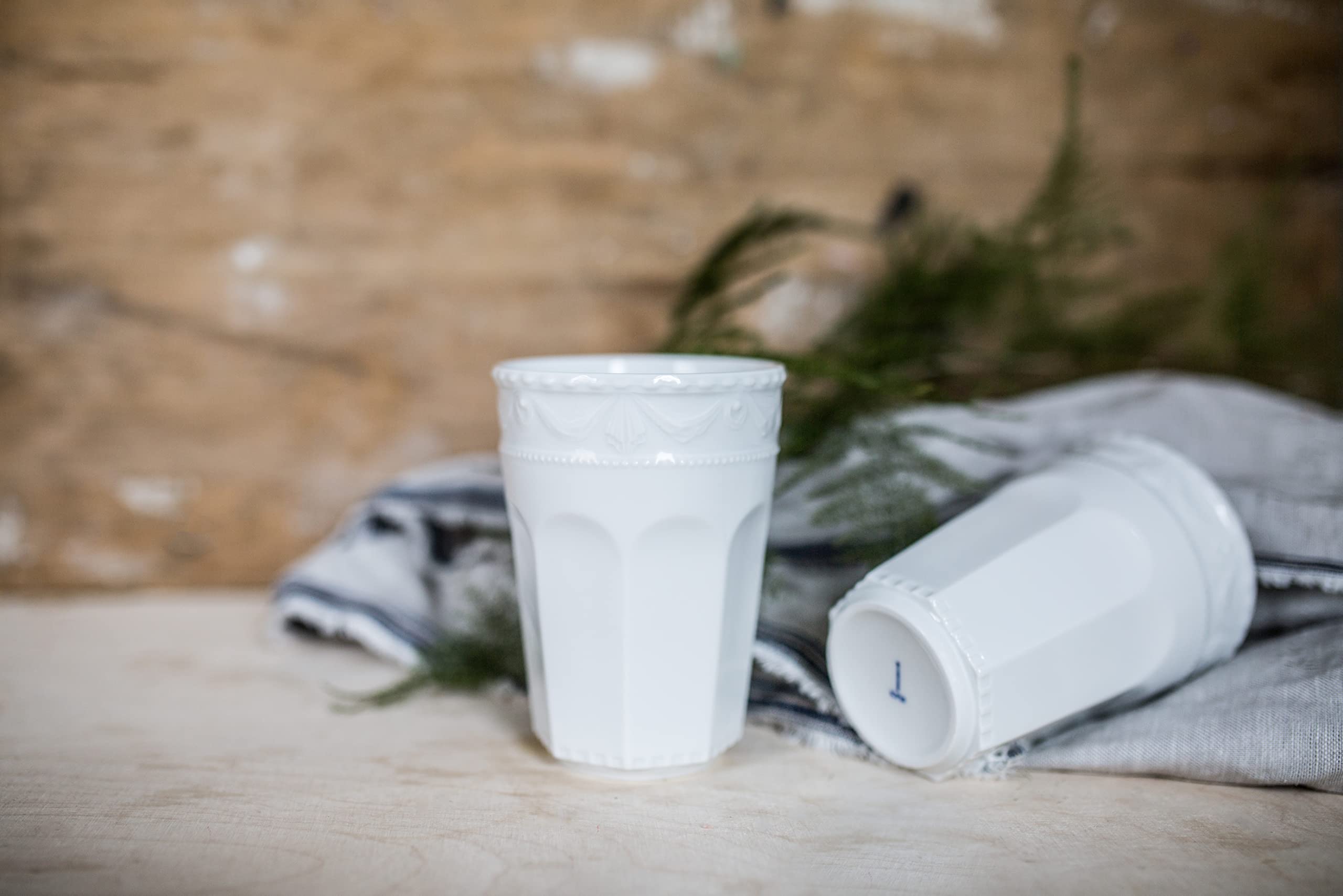 KPM Berlin - KURLAND kubek Latte Macchiato rozm. 2., ręcznie wykonany kubek porcelanowy 300 ml do zimnych i gorących napojów Kubek do kawy, ręcznie robiony, biały (1 x 300 ml)
