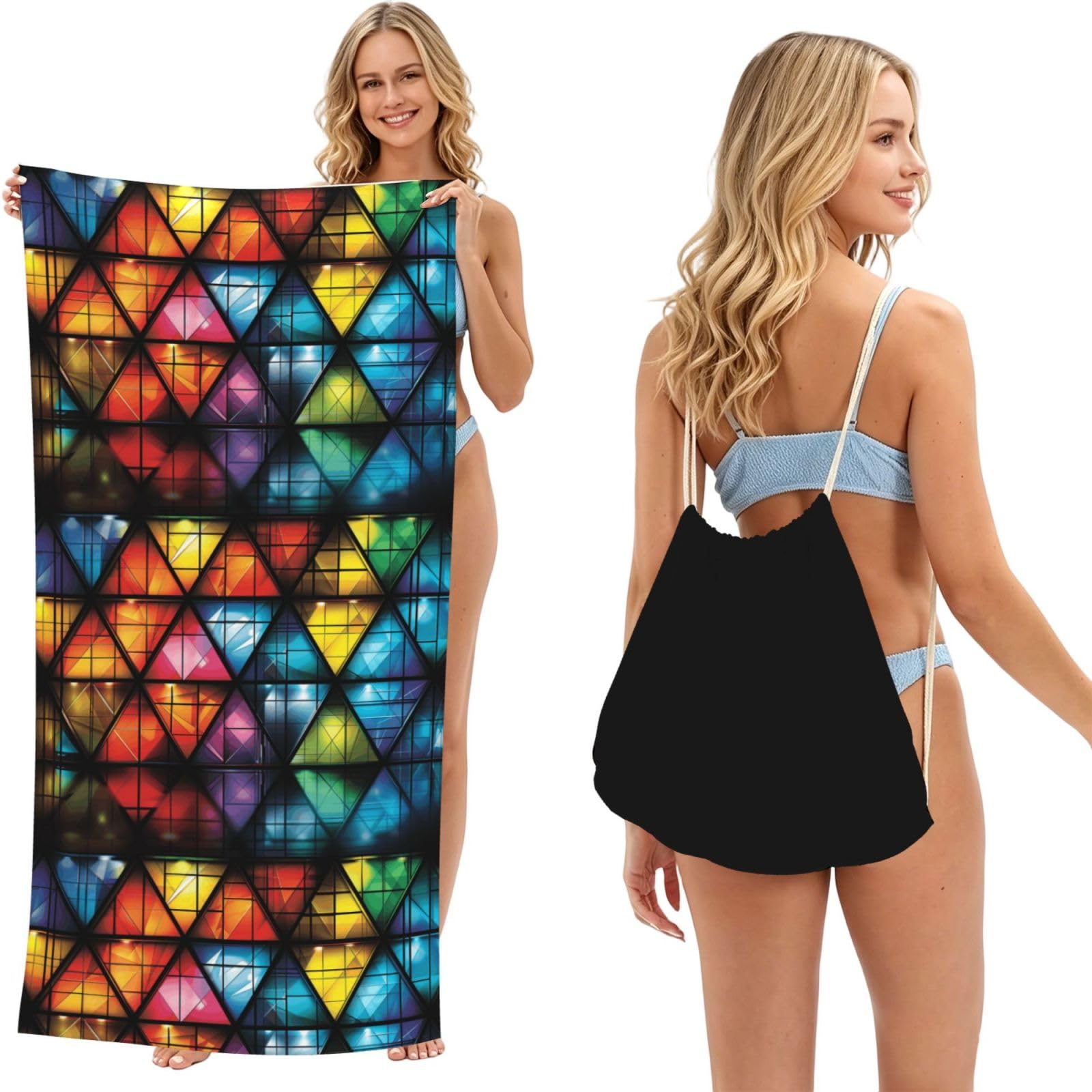 SKGOHLH image 2in1 Packable Beach Towel Bag Women