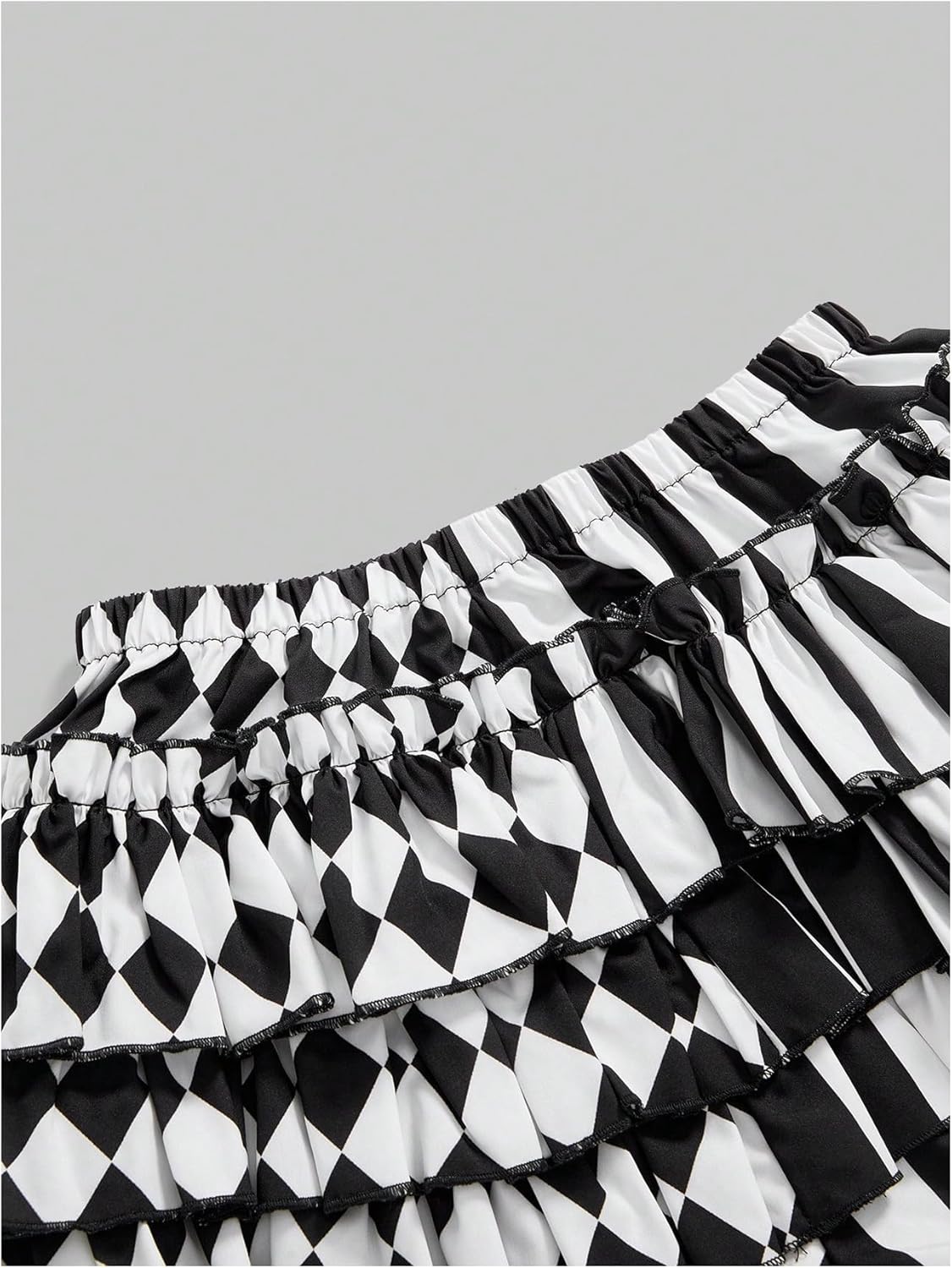 SHENHE Women's Plus Size Y2k Bloomers Checkered Argyle Ruffle Layered Shorts Clown Costumes