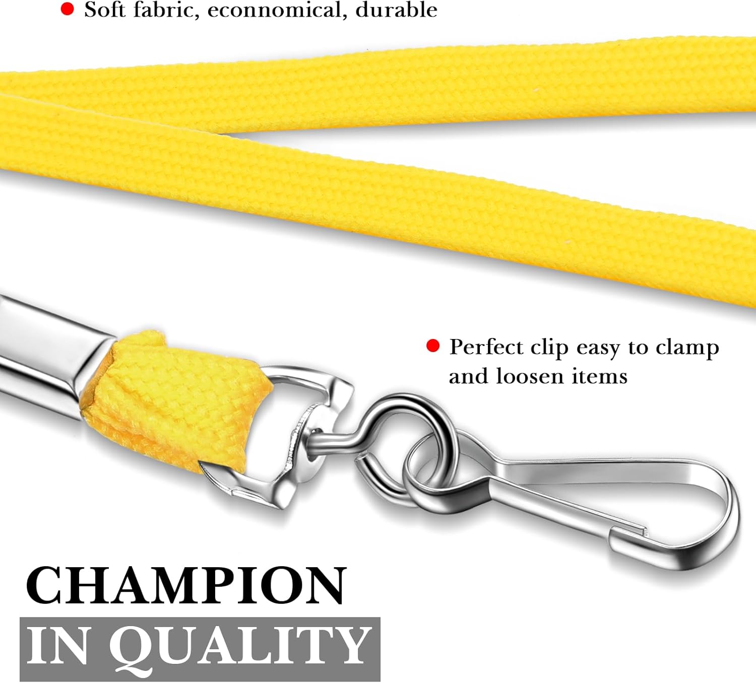 Epakh 200 Pcs Lanyards for ID Name Badge Holder Neck Lanyard Flat with Clips Neck Straps for Office School Nurse