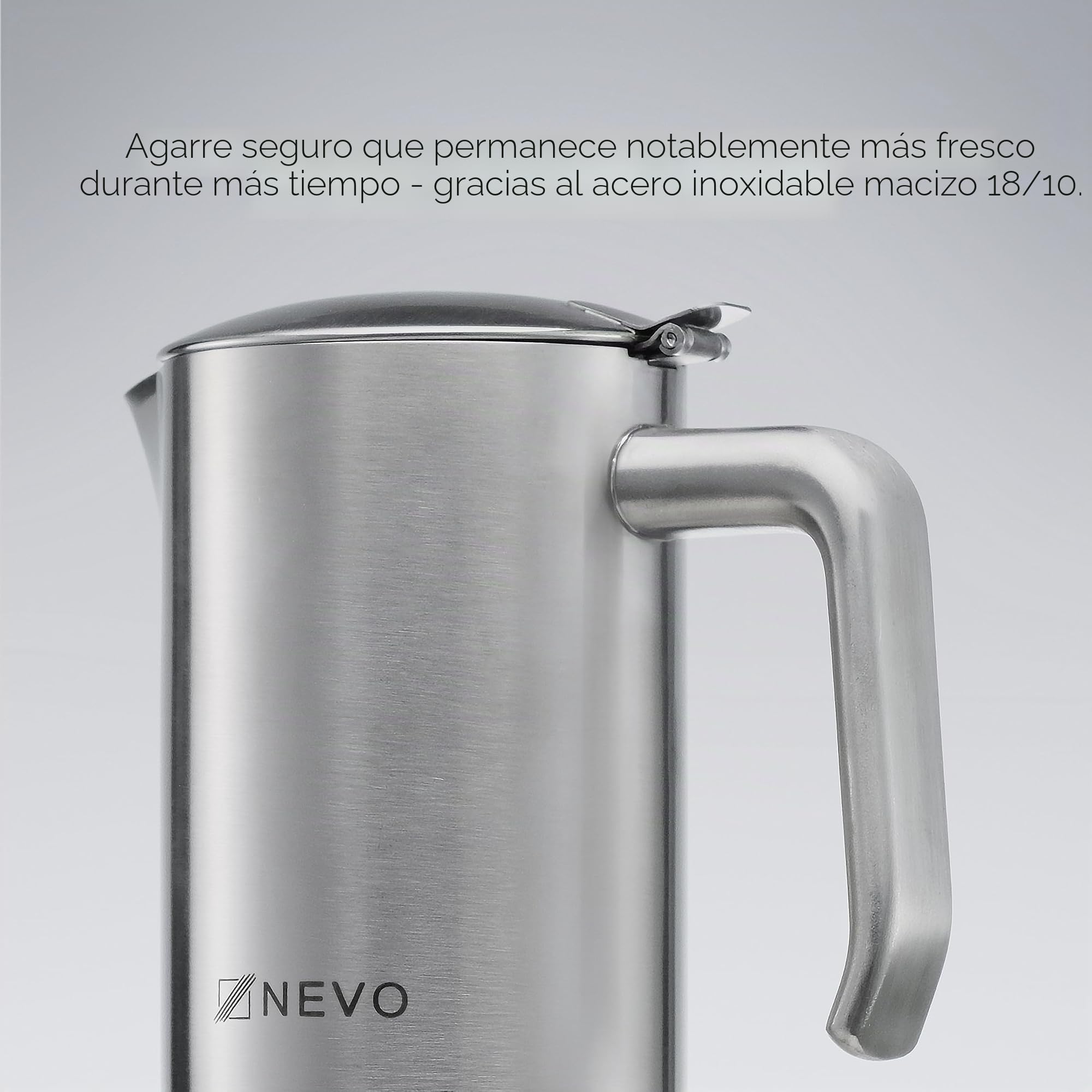 NEVO Cafetera de inducción de acero inoxidable, 6 tazas, libre de BPA y sostenible, para todo tipo de fuegos y camping, apta para lavavajillas, juego premium de cafetera moka – elegante para los