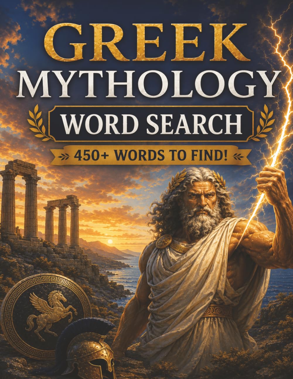 Greek Mythology Word Search: 50 puzzles to uncover the timeless stories of Greek Mythology!! Fun and educational!