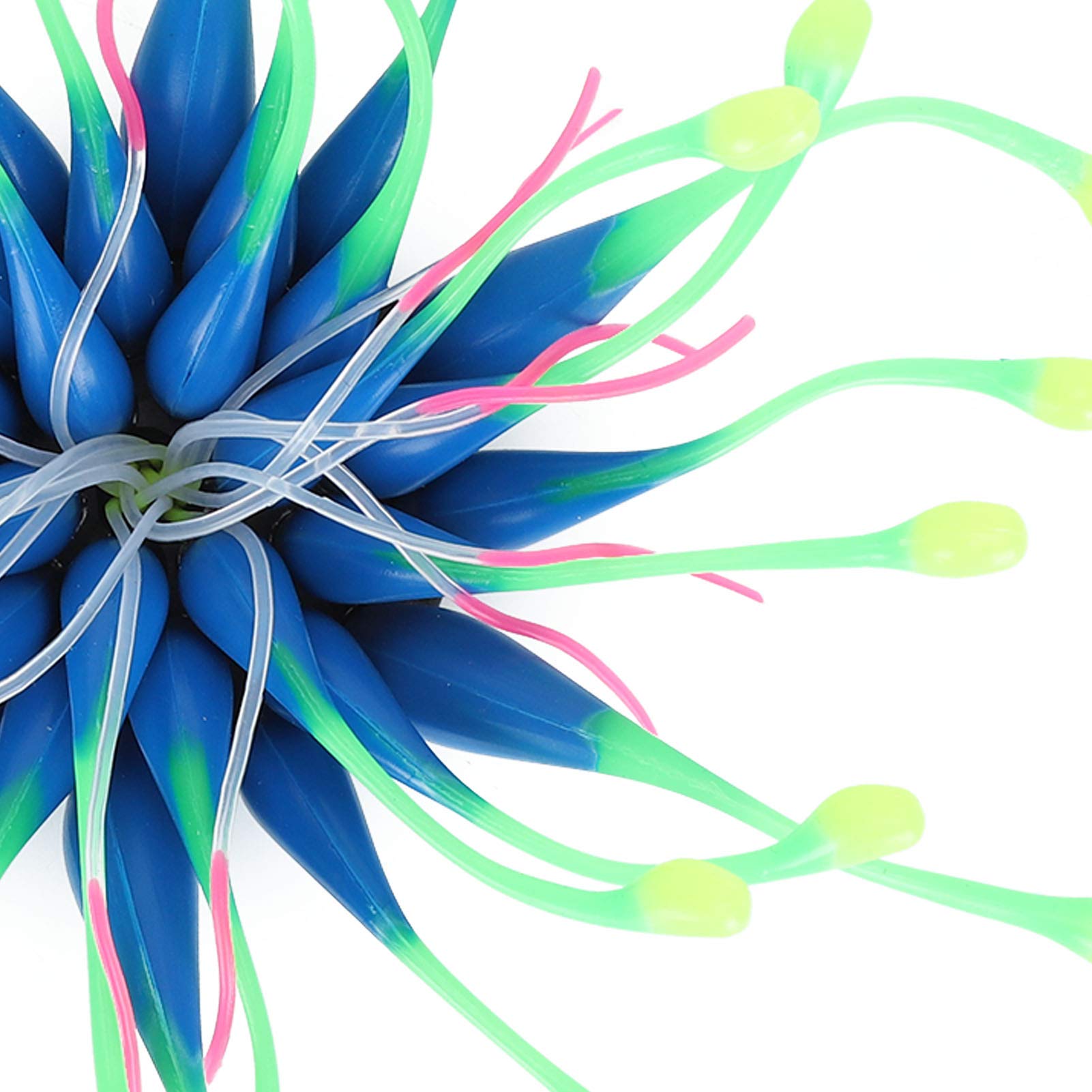 Efecto Brillante Decoración de Plantas de Coral Artificial Corales de Silicona Suave Simulación Planta de Acuario Pecera Decoración de Paisaje Adornos(Azul)