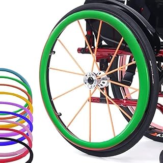 WXPXYBF Cubiertas para Llantas de Silla de Ruedas, agarres de Silicona Antideslizantes para Ruedas traseras para un Mejor Agarre y tracción, Resistentes al Desgaste, Color Verde, 24 Pulgadas
