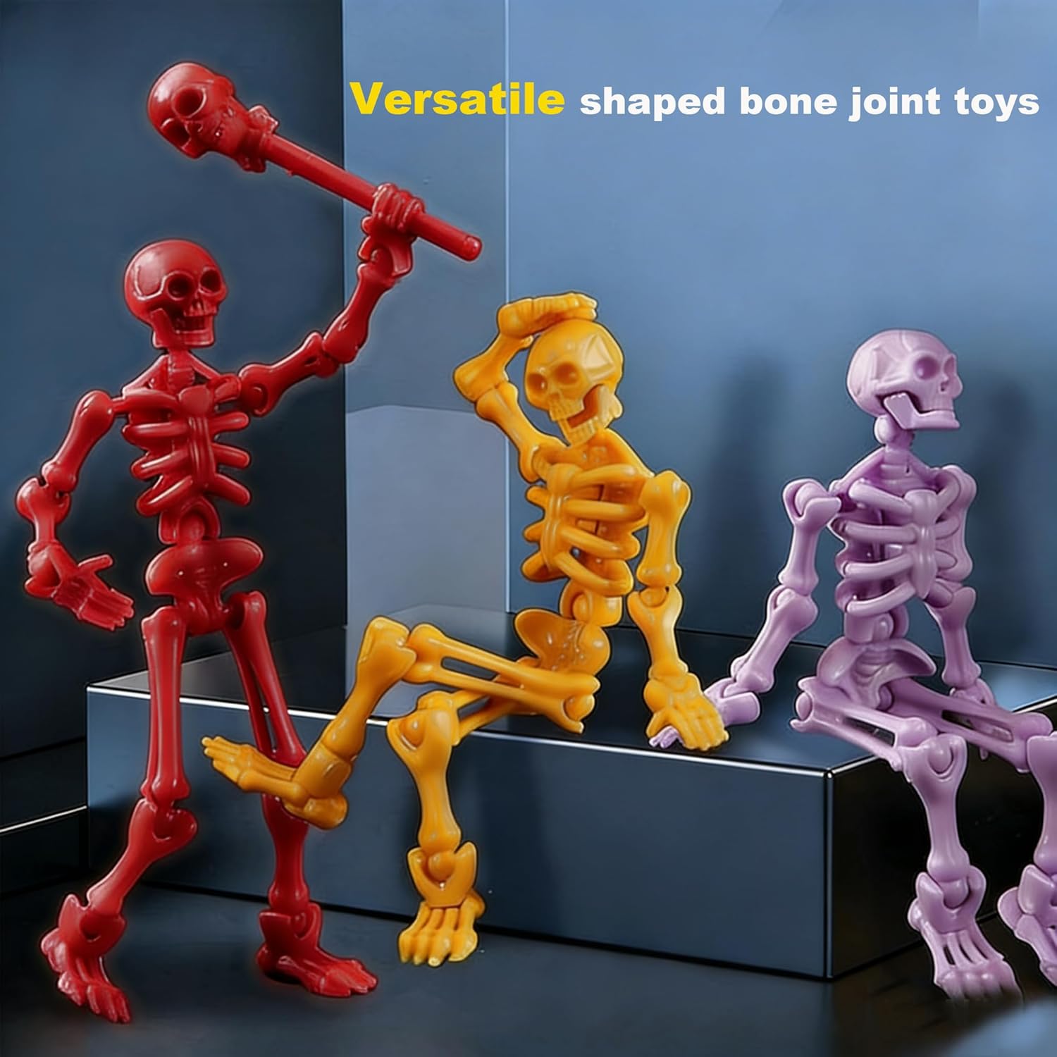 4 Pack T13 Action Figures Set, Skeleton Action Figure, Titan 13 Mini Skeletons, Dummy 13 Action Figures for Boys, Multi-Jointed Movable Skeleton, Christmas Creative Gift (Assembly Completed)