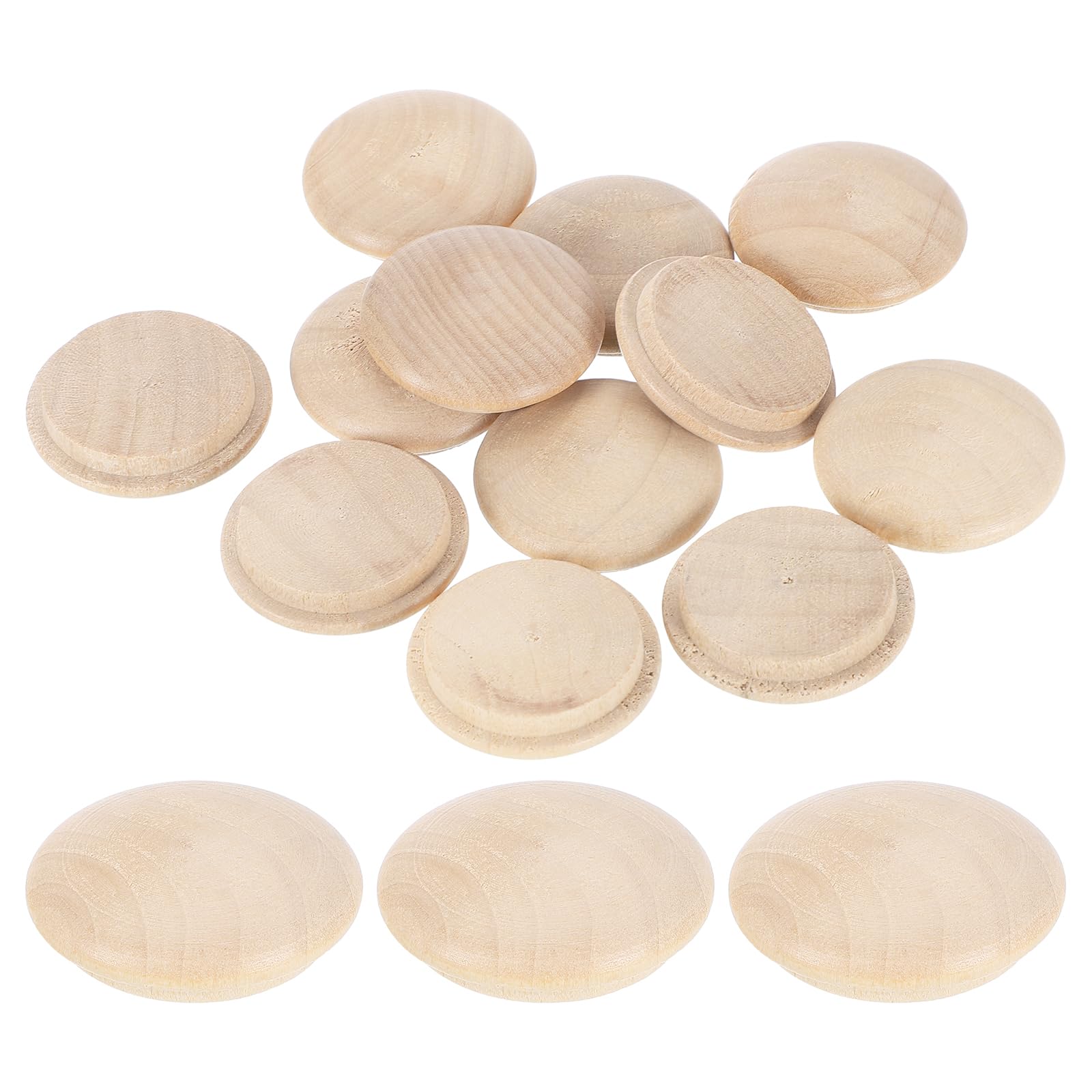 uxcell 26Pcs Wood Button Plugs, 25mm/0.98" Hardwood Screw Hole Plug Mushroom Wooden Caps Buttons Wood Plug for Furniture Woodworking Craft Decor (30mm