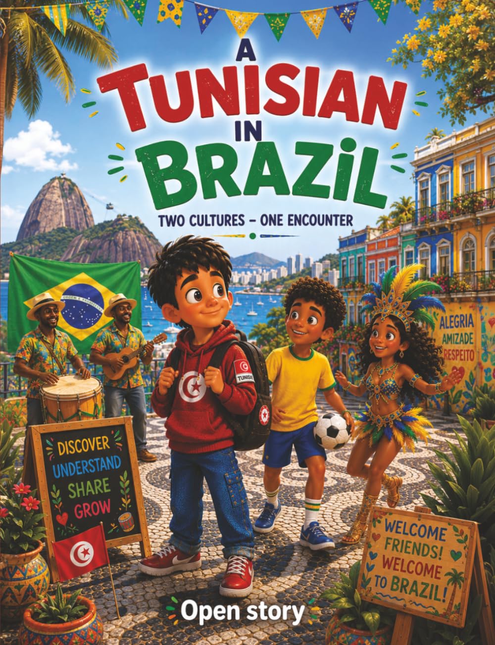 A Tunisian in Brazil: Nour's Extraordinary Journey: A heartwarming multicultural children's book about discovering Brazil, the Amazon rainforest, samba, and friendship for kids