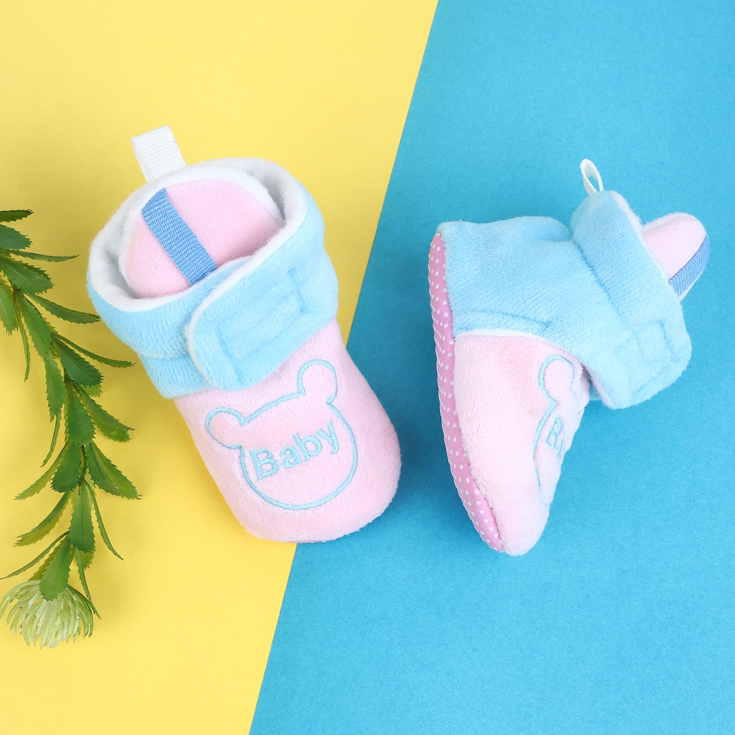 Star Fish Baby Boys & Girls 3 TO 6 Months Skin Friendly Comfortable Baby printed Booties (Pink-1123) 1