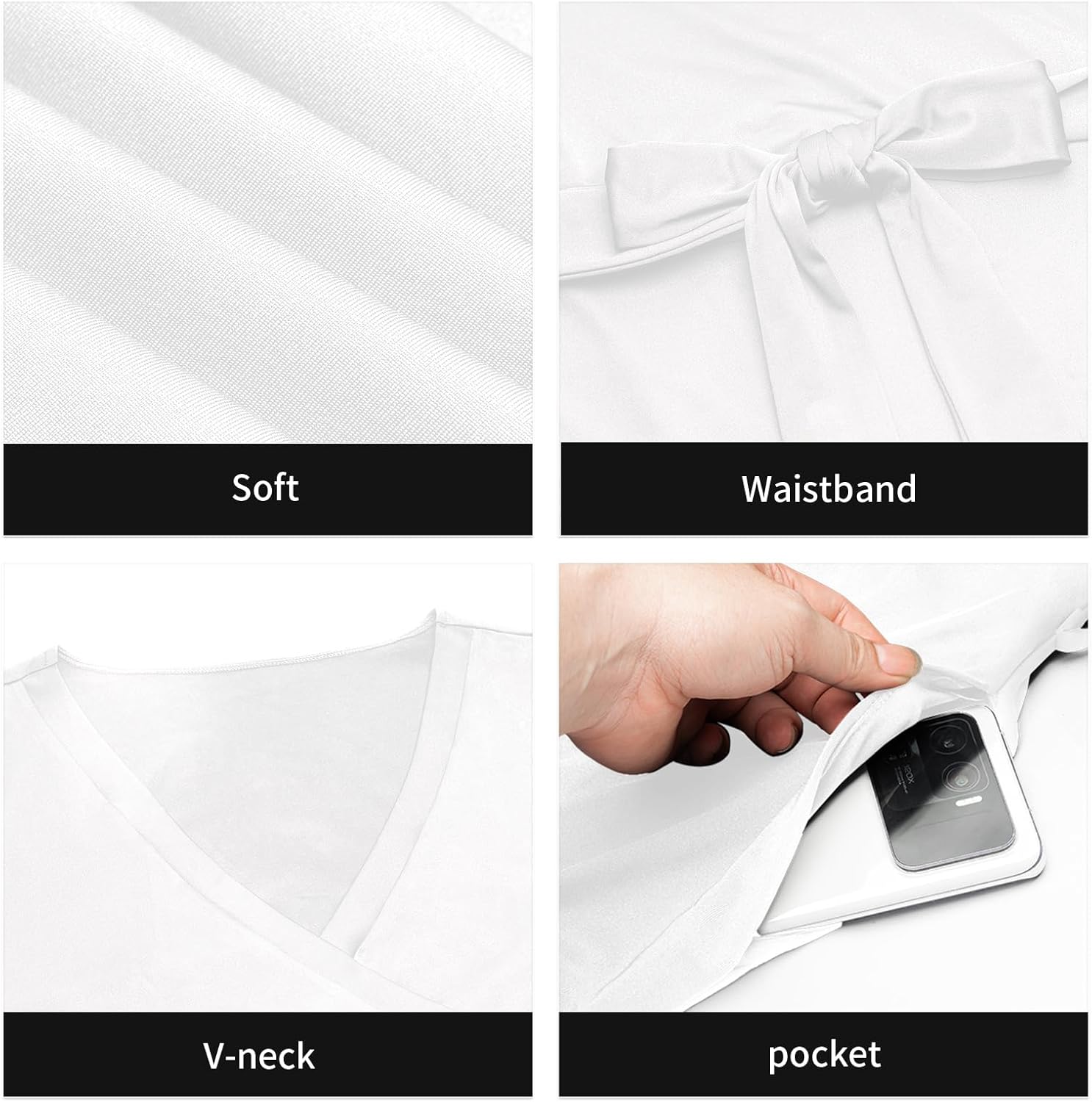 Plus Size Dress for Women - 3/4 Sleeve V-Neck Maxi Dress for Women with Belt and Pockets （2XL-6XL - Image 4