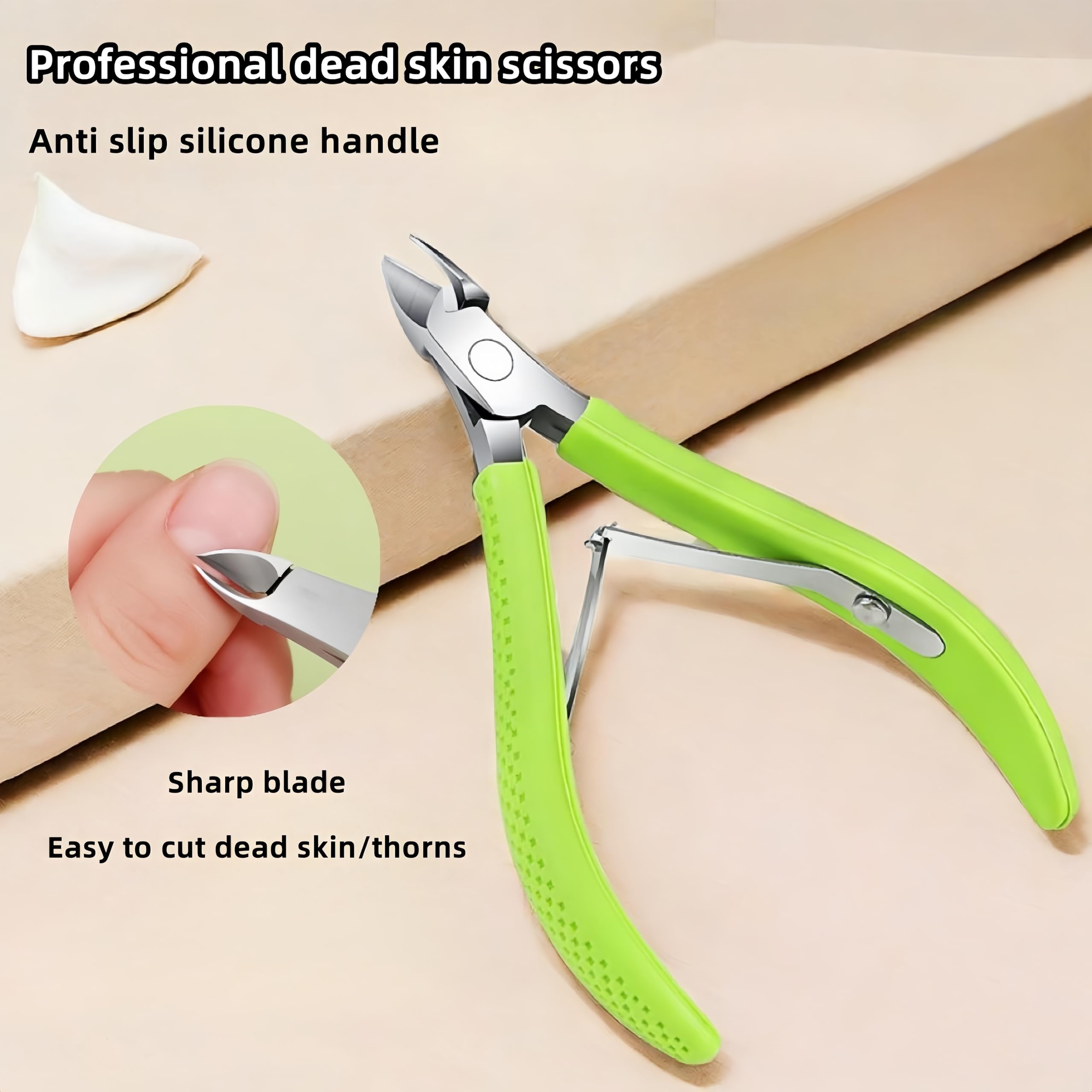 1 Pack Cuticle Trimmer Professional Stainless Steel Cuticle Cutter Remover with Non Slip Silicone Handle Manicure Tools for — view 2