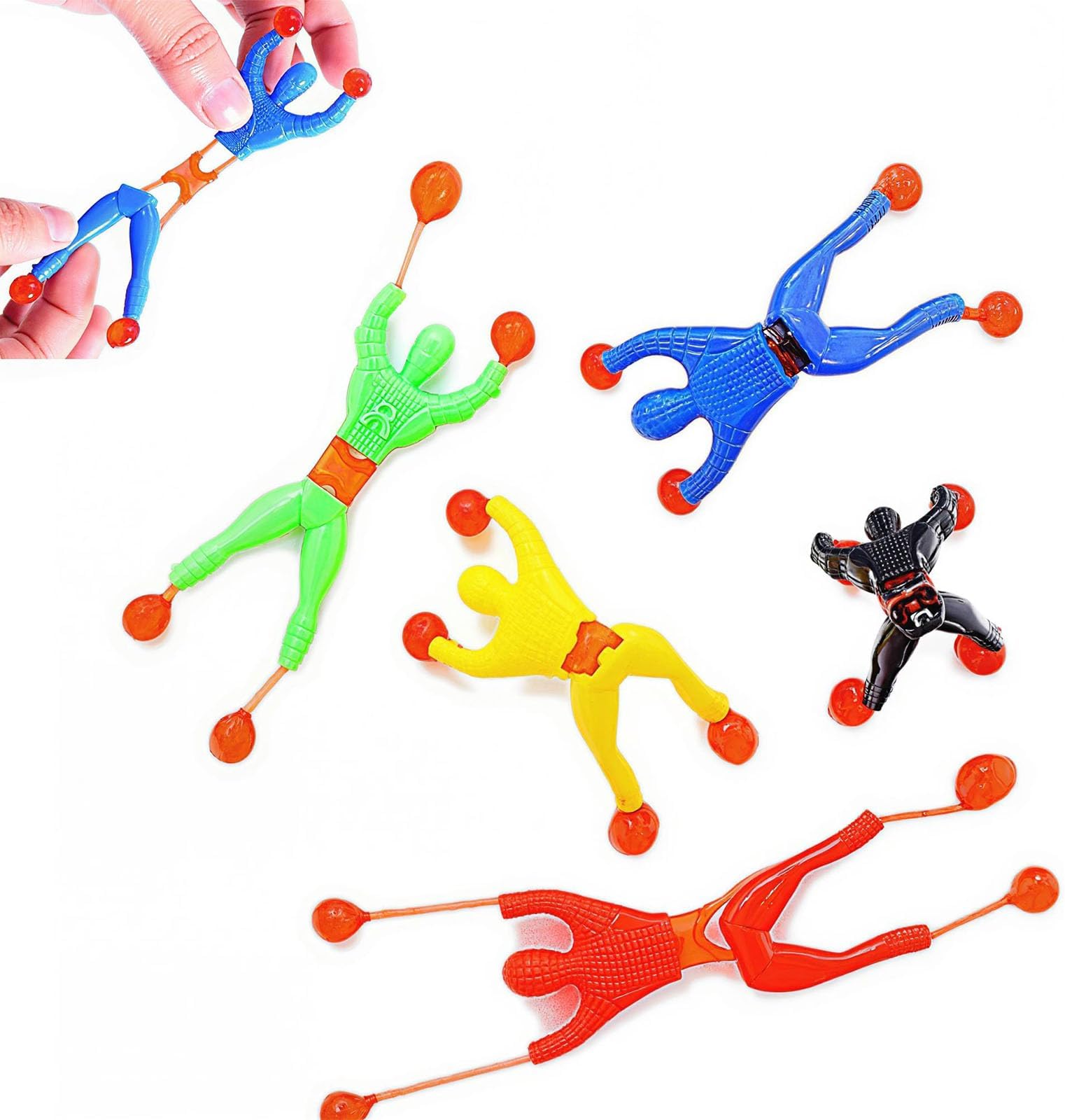 JOHOUSE Sticky Wall Climbers Toy, Pack of 24 Climbing Men, Classic 90s Nostalgic Toy, Goodie Treat Bag Stuffers & Party Favors for Kids & Adults, Classroom School Exchange Prize