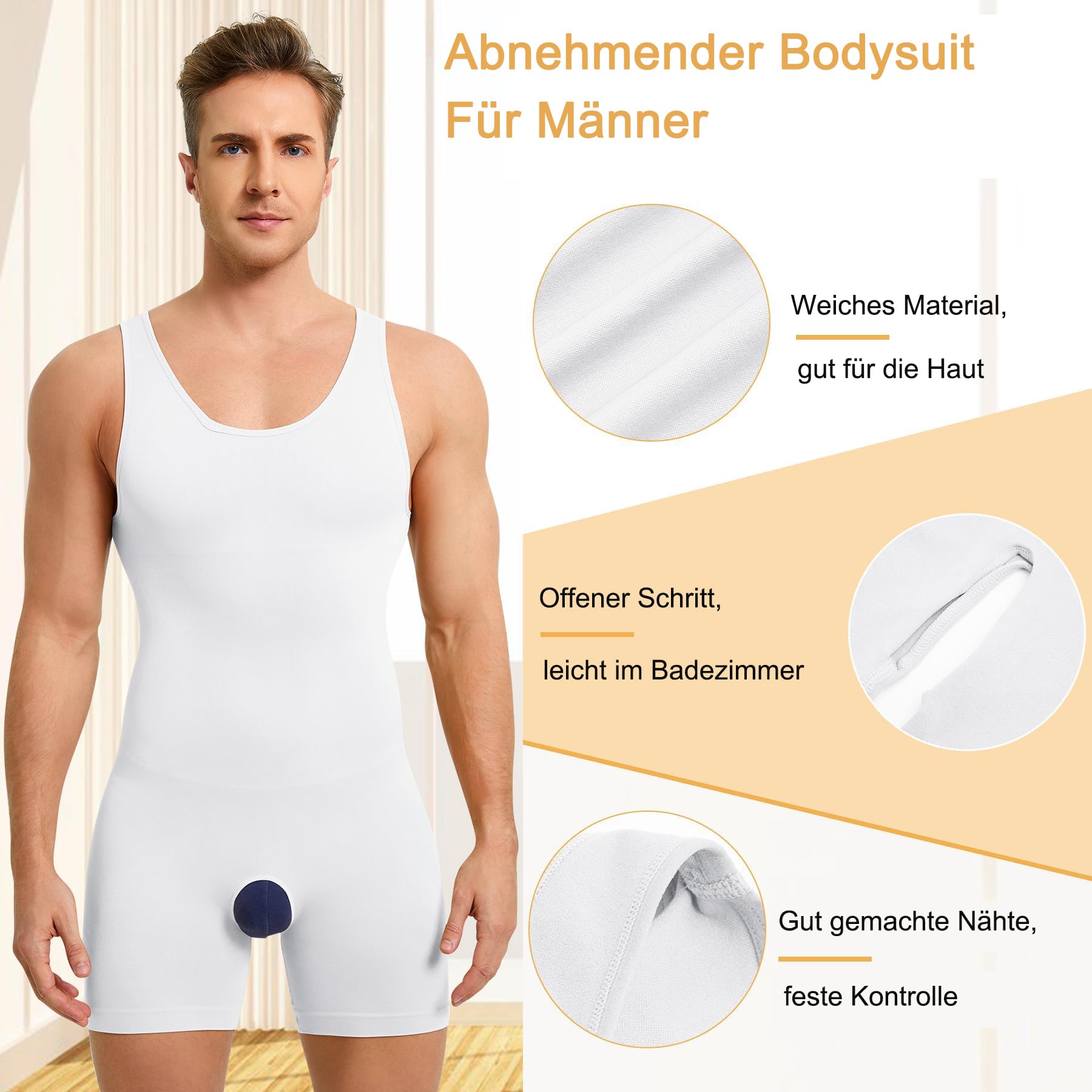 Gotoly Debardeur de Compression Gainant Homme Sculptant Full Body Shaper sans Couture Gaine Ventre Plat Maillots de Corps Amincissante