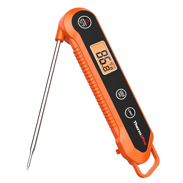 ThermoPro Digital Instant Read Meat Thermometer for Grilling Waterproof Kitchen Food Thermometer with Calibration Backlight Baking Bread Candy