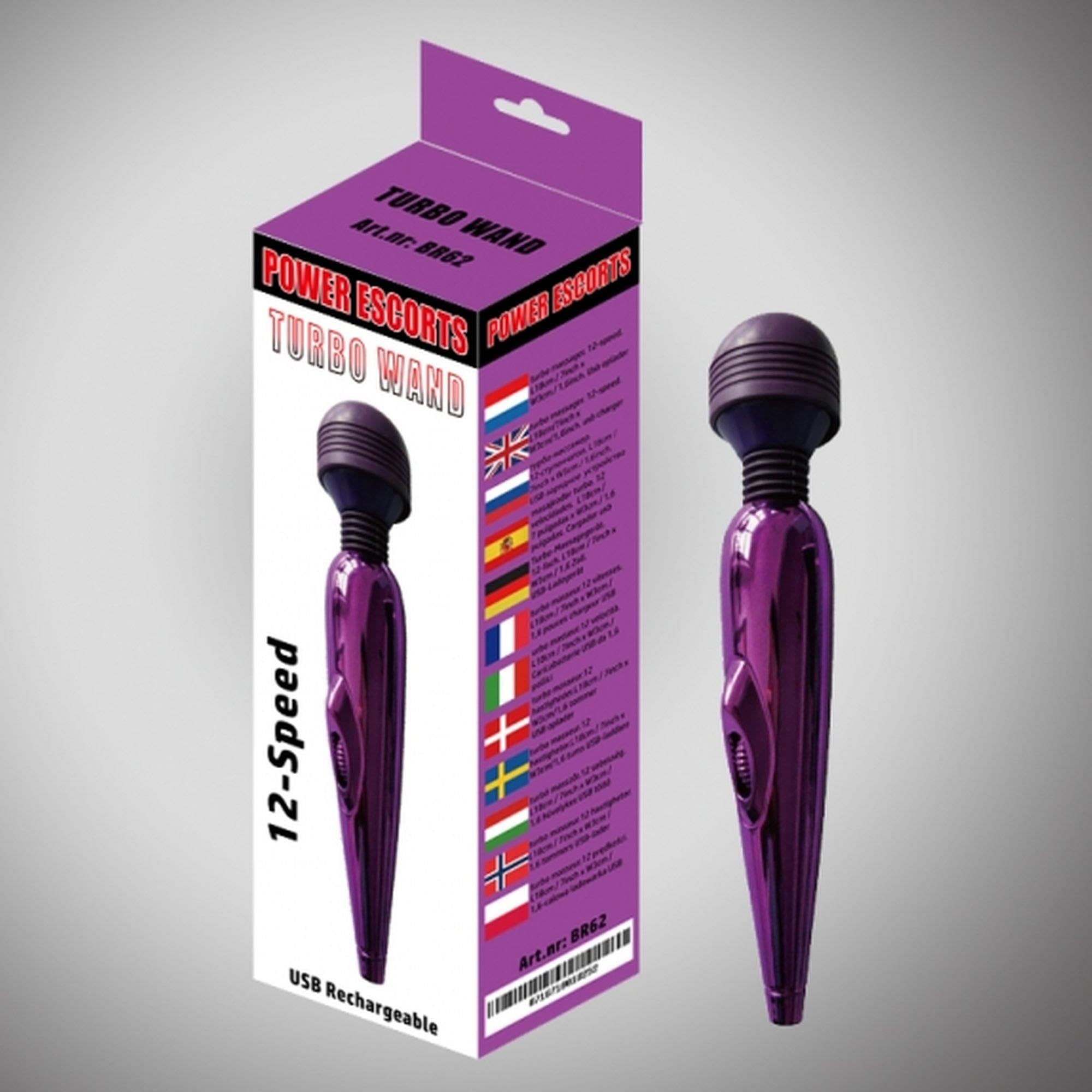 Turbo parete – Viola – 18 cm – Body Wand Massager – Ricaricabile – 10 velocità.