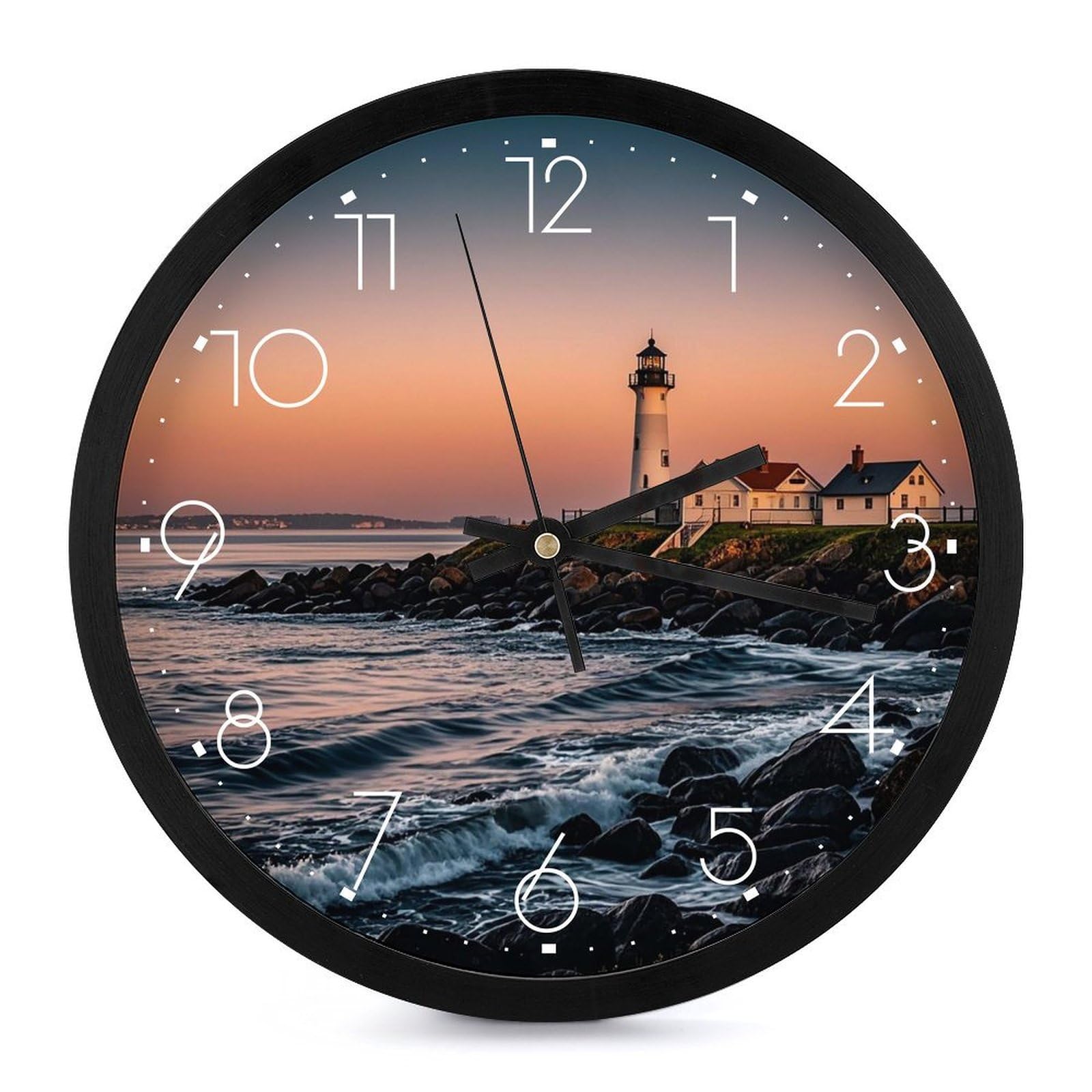 Horloge murale 25,4 cm ronde à piles pour décoration murale de bureau et chambre