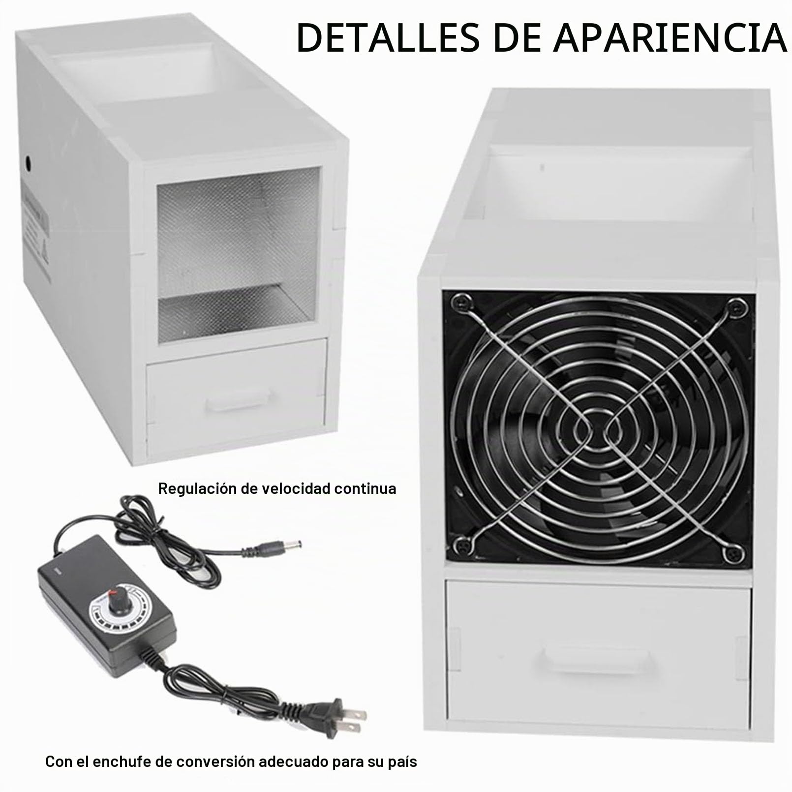 Máquina de Limpieza de Semillas para Pájaros con 2 Cajones, Divisor de Cáscara Soplada de Grano para Alimentación de Pájaros con Ventilador de Velocidad Ajustable, Separador de Granos de Acero