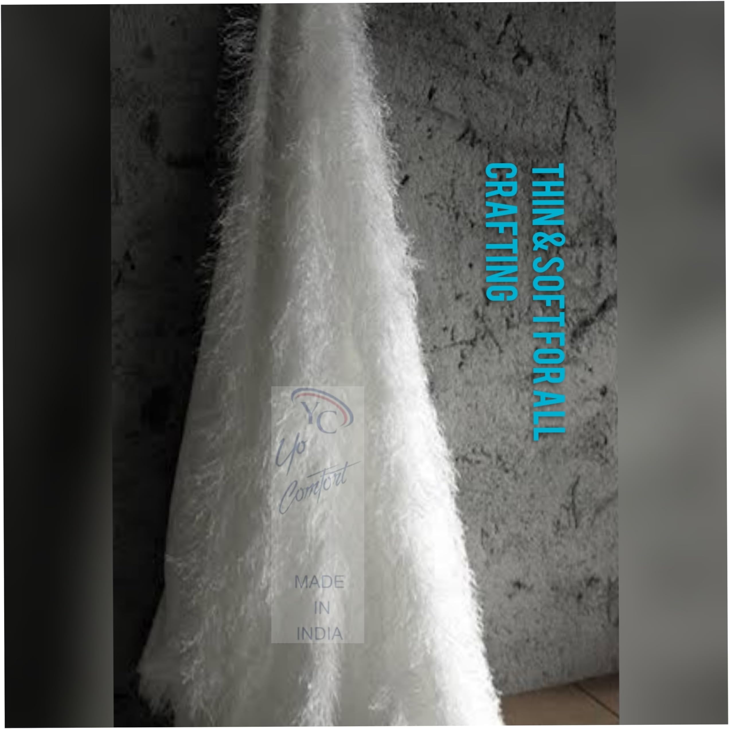 White Fur Solid Fabric Unstitched Super Soft Cloth For Baby Photoshoot, Soft Toys Making, Art And Craft, Dress Material, Decoration Etc. (L30Xb30 Inches)