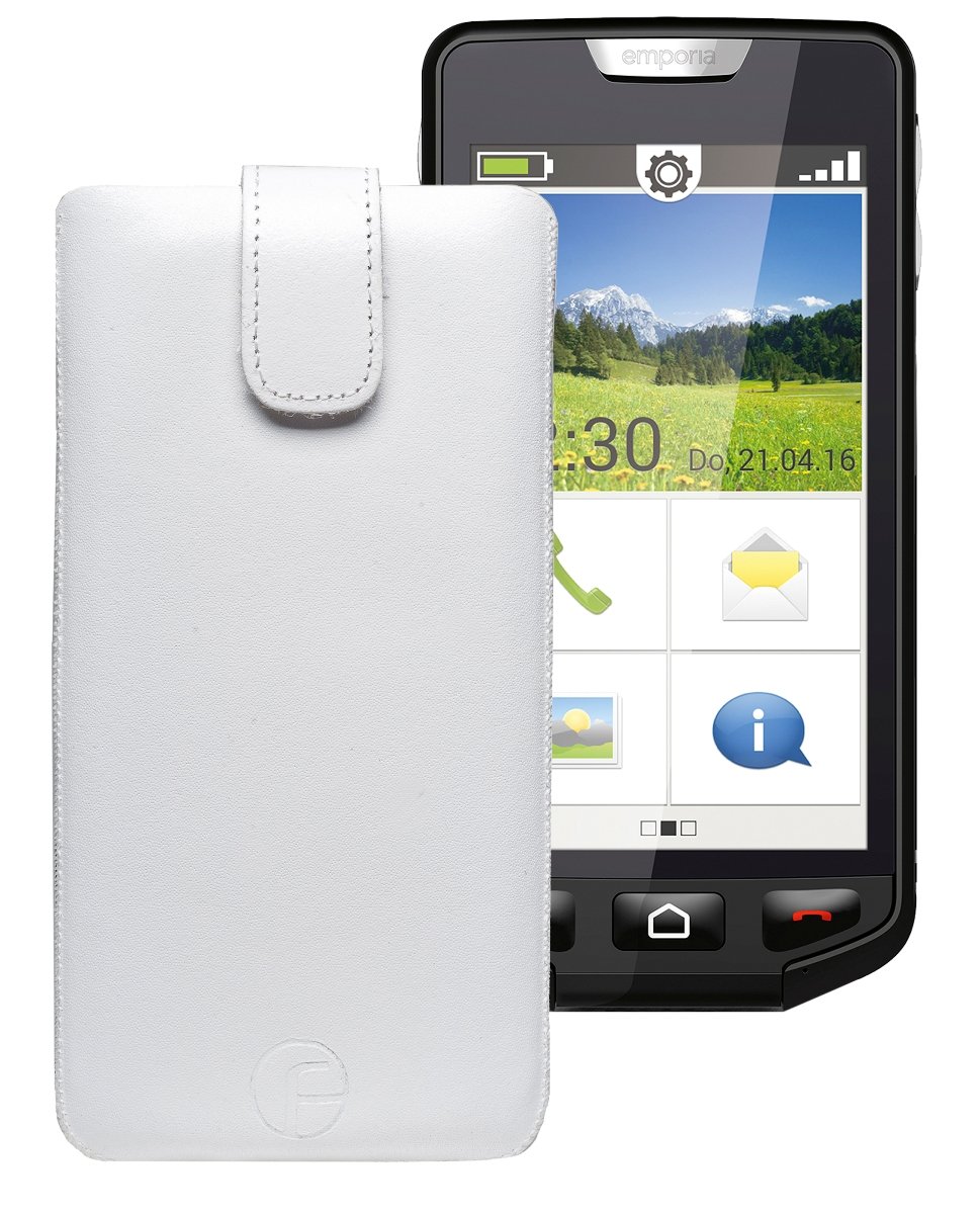 Favory Leder Etui Für Emporia PURE - Handytasche Mit Rückzugfunktion In Rot