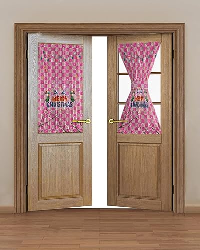 Miniatura 2 de Cortinas opacas de Navidad para puerta francesa, de vidrio, para puerta delantera, trasera, puerta de patio, aislamiento térmico, bolsillo para
