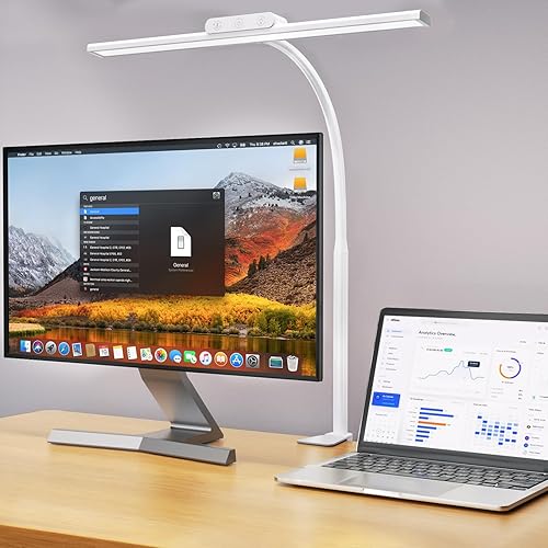 KableRika Lámpara de escritorio, lámparas de escritorio LED con abrazadera, luces de escritorio de arquitecto para oficina en casa, lámpara de