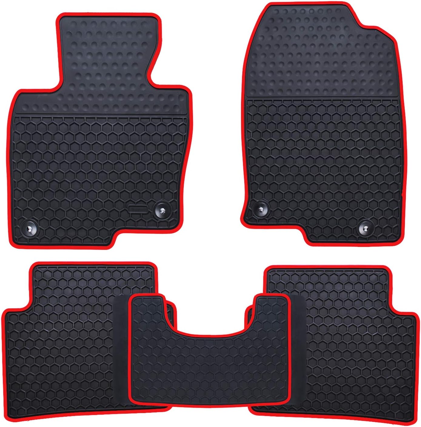 Car Floor Mats Custom Fit for Mazda CX 5 CX-5 SUV 2017 2018 2019 2020 2021 2022 2023 2024 Odorless Washable Rubber Foot Heavy Duty Anti-Slip All Weather Car Floor Liner-Red