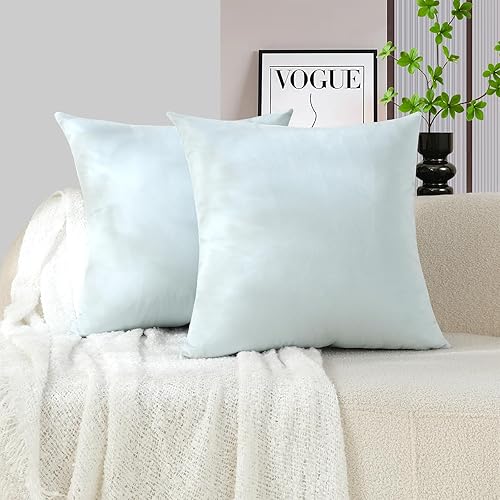 Miniatura 6 de mixeoo Comfy - Juego de 2 fundas de almohada decorativas de terciopelo cuadrado súper suave para sofá de sala de estar, juego de 2, 18 x 18 pulgadas