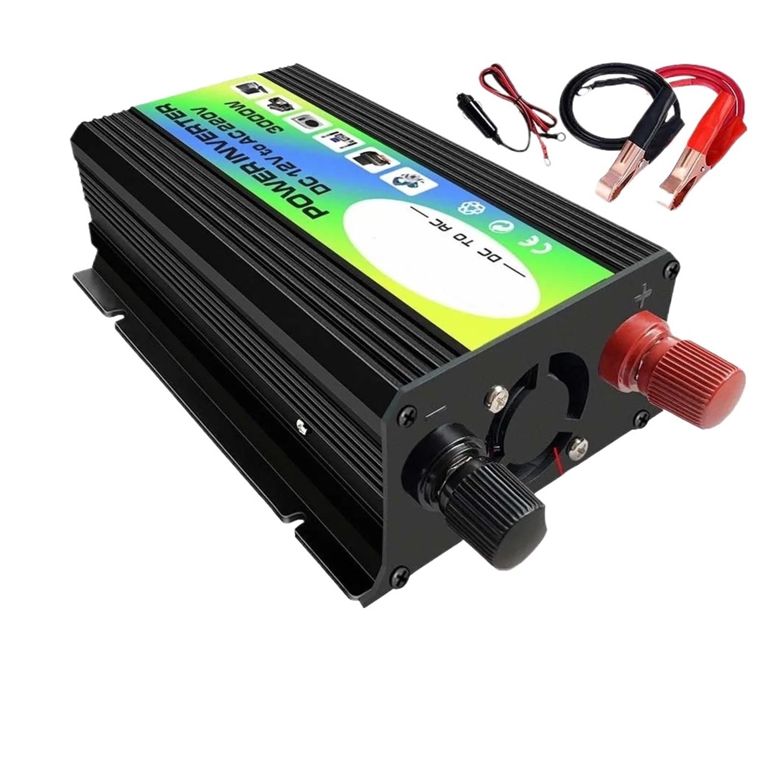 Convertidor 600 W CC A CA 12 V220 V/110 V/230 V Portátil para Coche Cargador Adaptador Transformador Accesorios para El Hogar Portátil(Black 12v to 110V)