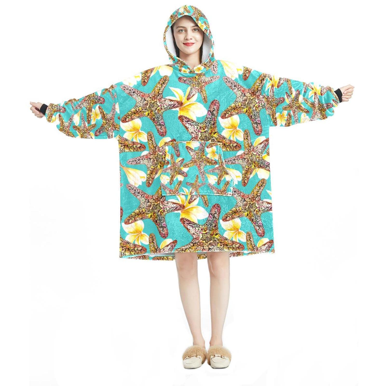 Sweat à capuche surdimensionné en flanelle Sherpa de qualité supérieure à motif