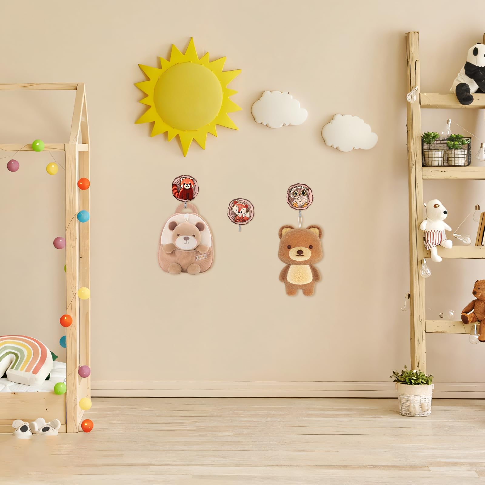 Gativs Patère En Forme D'animaux 8 Pièces Patère En Bois