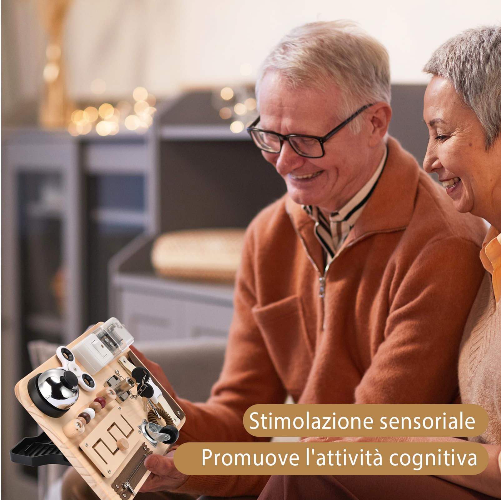 potatomato Busy Board sensoriale per Adulti – attività per Anziani con Alzheimer e demenza – Gioco Montessori Contro ADHD, ansia e autismo – Tavola motoria e di Memoria – Regalo da Viaggio