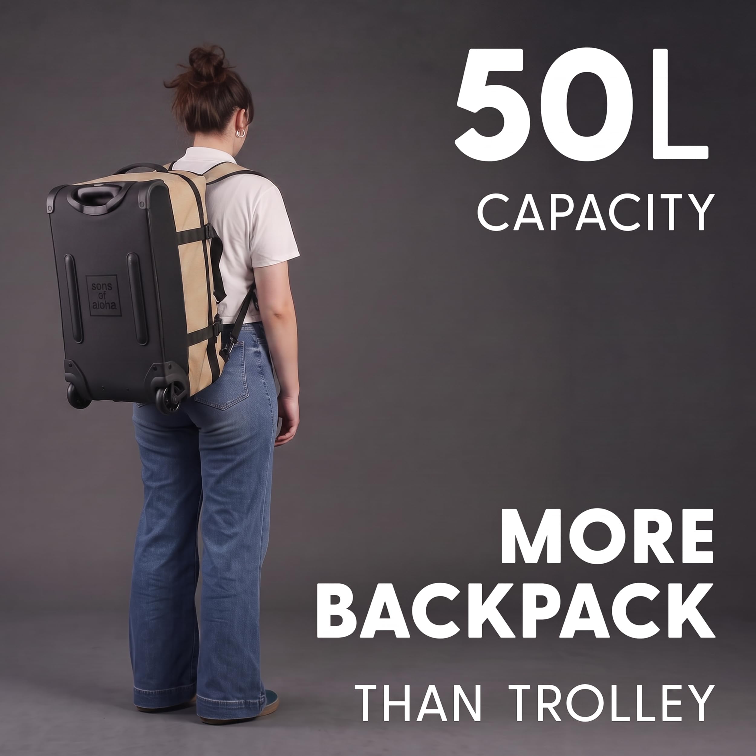 Bolsa de viaje XL con ruedas 3 en 1, mochila de viaje y carrito impermeable | Flow con compartimento para zapatos y esquinas protectoras para hombre y mujer | mochila de viaje de alta calidad Ripstop