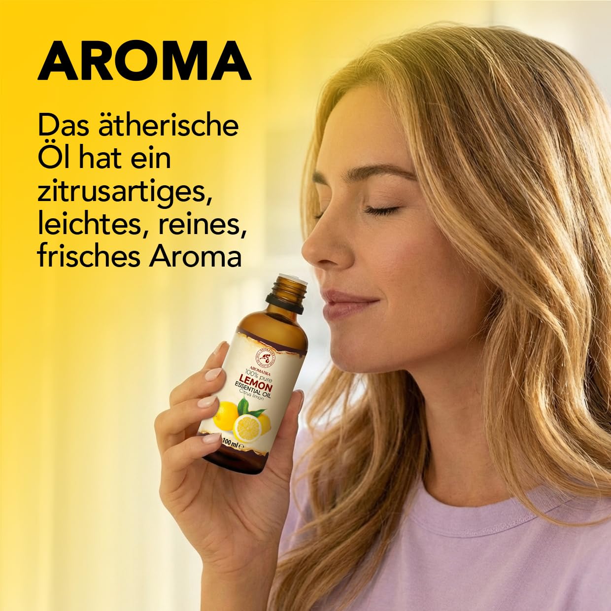 Ätherisches Zitronenöl 2x100 ml - Citrus Limon - Reines Ätherisches Öl - für Diffusers und Duftlampen - Zitrus Duft - Aromakerze - Seife - Lufterfrischer - Aromatherapie