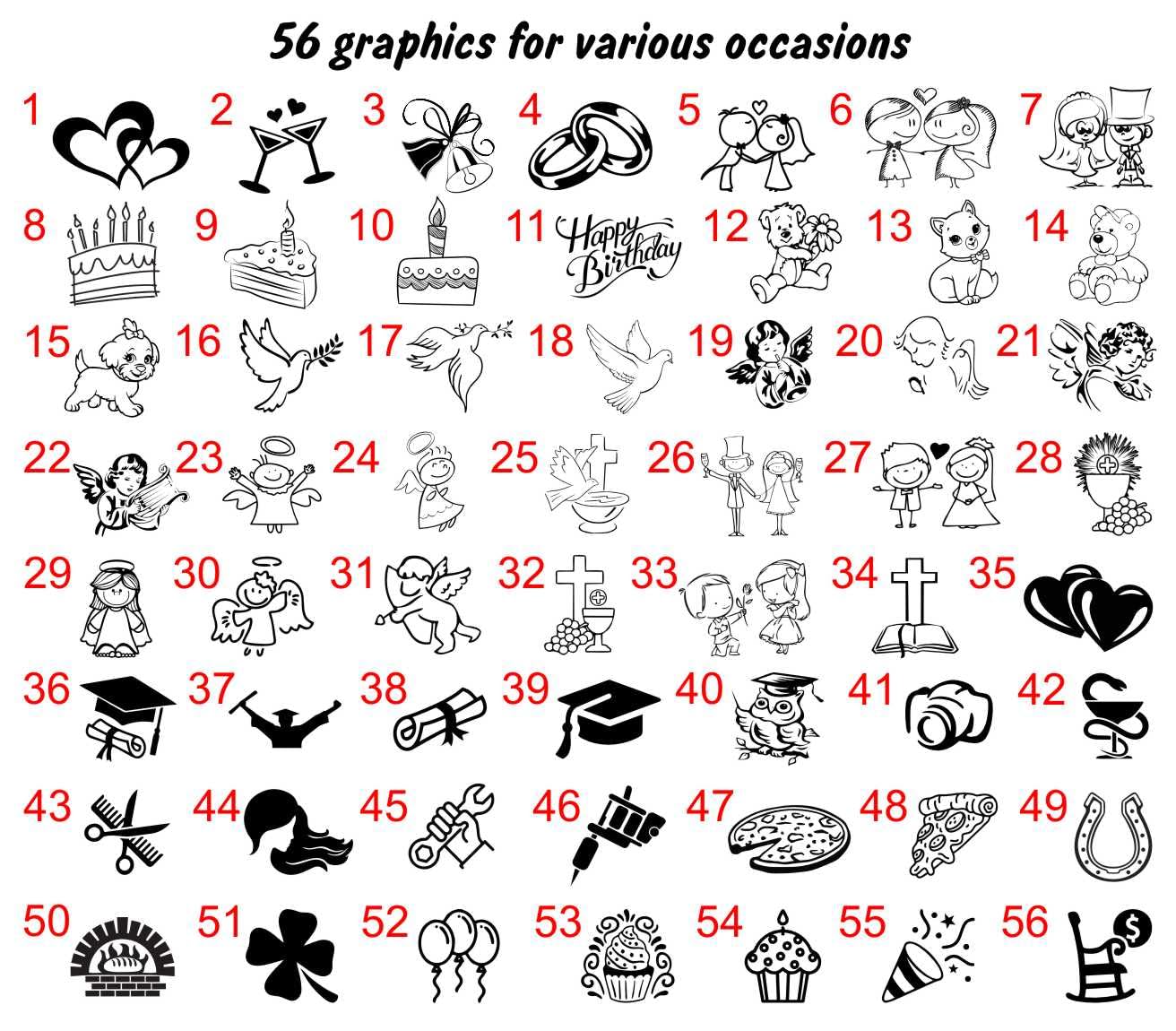 Kugelschreiber mit Gravur und Touchpen Funktion - Geschenk hochwertig für jeden. Personalisierter kugelschreiber perfekt als Werbegeschenke, Firmenartikel - 56 grafische Symbole zur Auswahl (100)