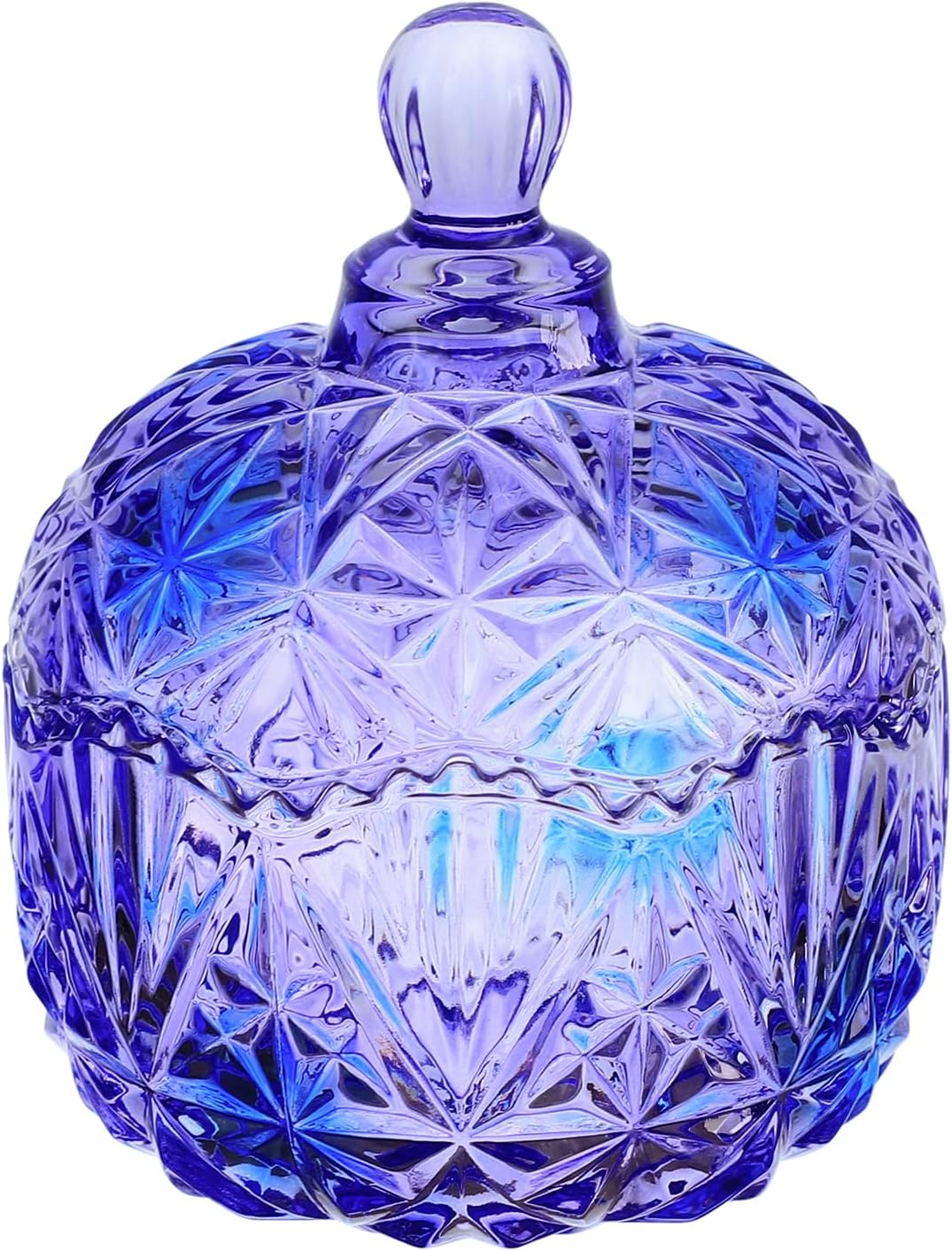 Gaolinci Vintage European Royal Glass Jar, Candy Jar with Lid Small Item Storage Jar (Purple Glaze)