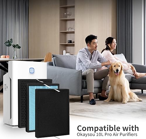 Miniatura 4 de Juego de 4 filtros de repuesto de 10L Pro compatibles con Okaysou AirMax 10L Pro y purificador de aire Aiibot-A300