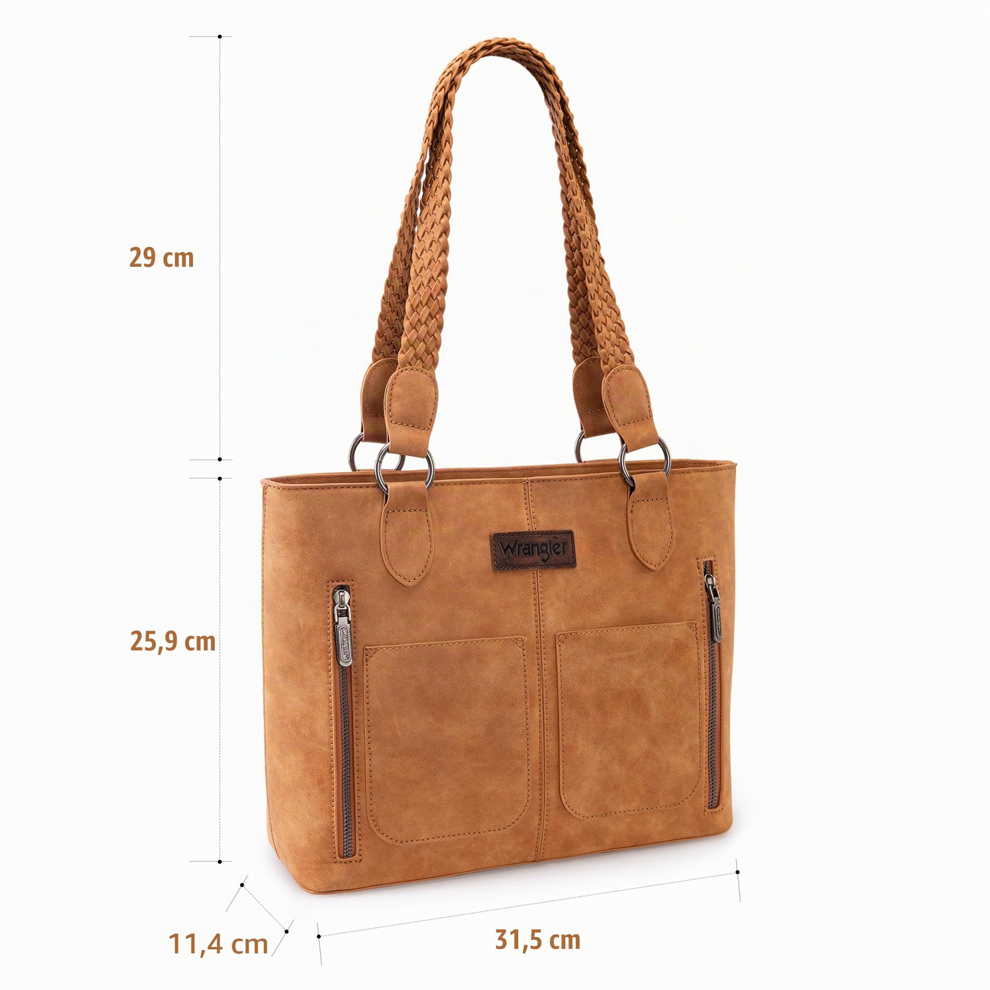 Wrangler Bolso de mano desgastado para mujer, bolso occidental con múltiples bolsillos, bolso de mano y bolso de hombro